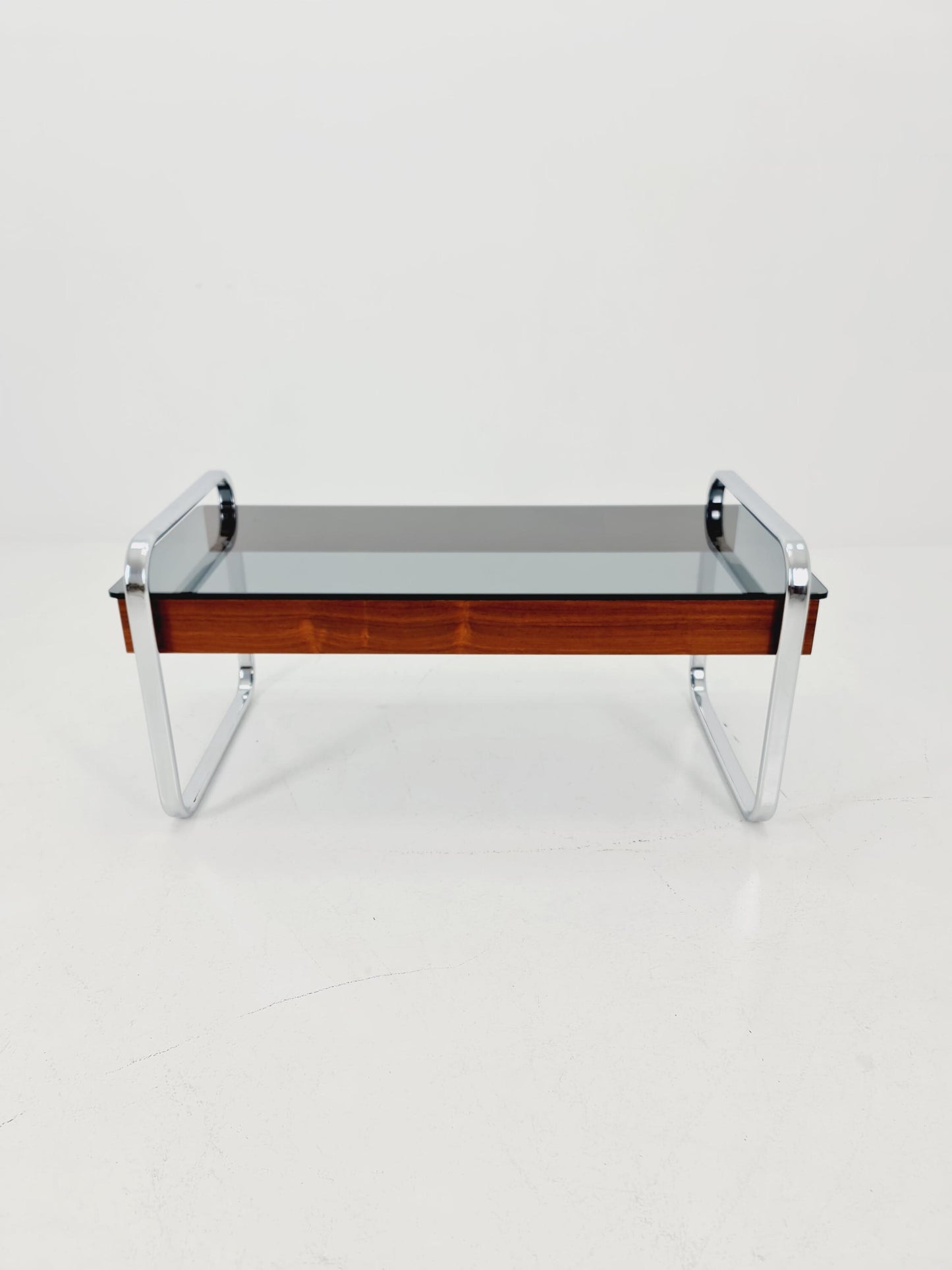 Rare vintage rosewood and smoked Glass coffe table by Peter Protzmann for Herman Miller 1970