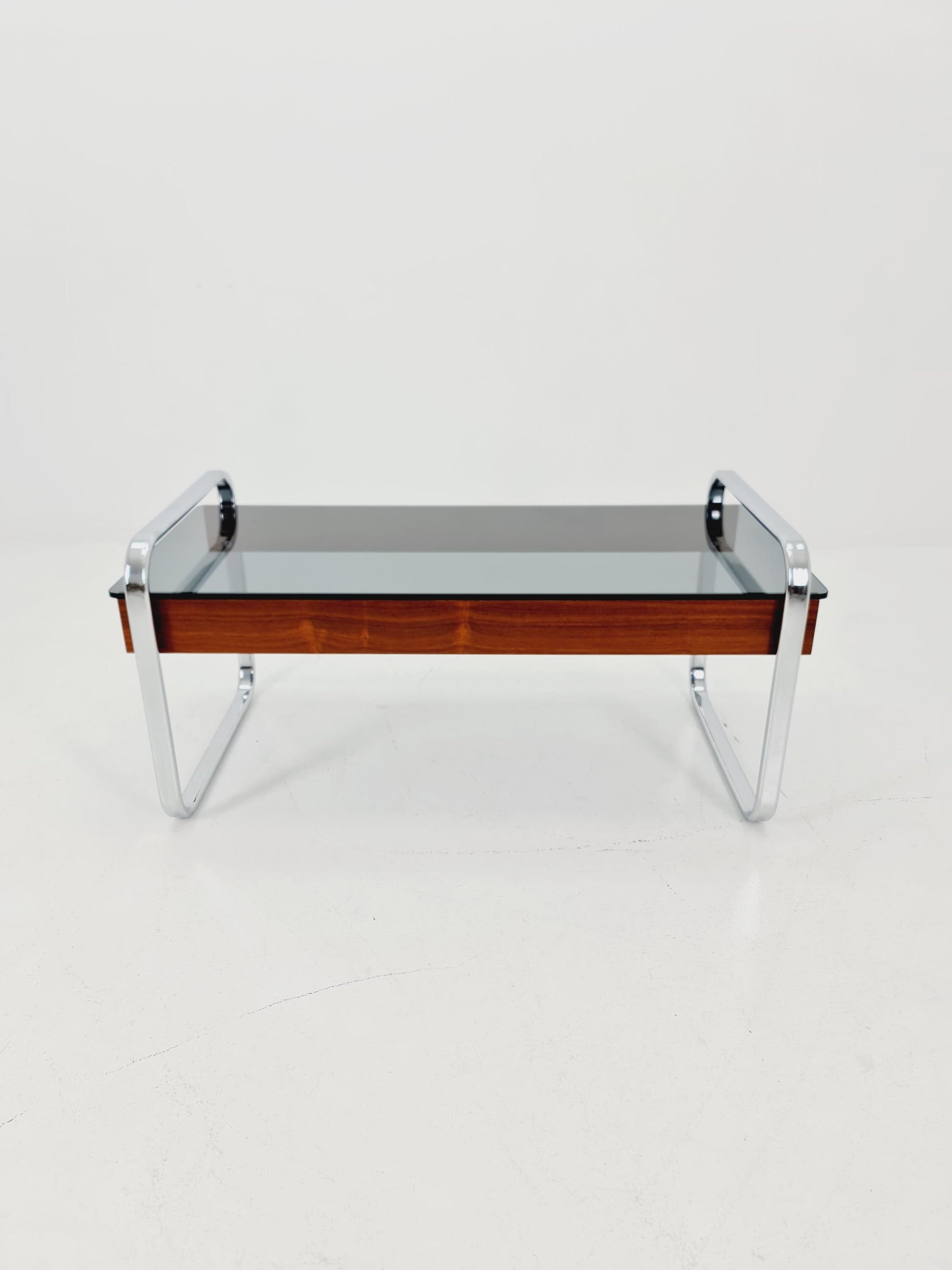 Rare vintage rosewood and smoked Glass coffe table by Peter Protzmann for Herman Miller 1970