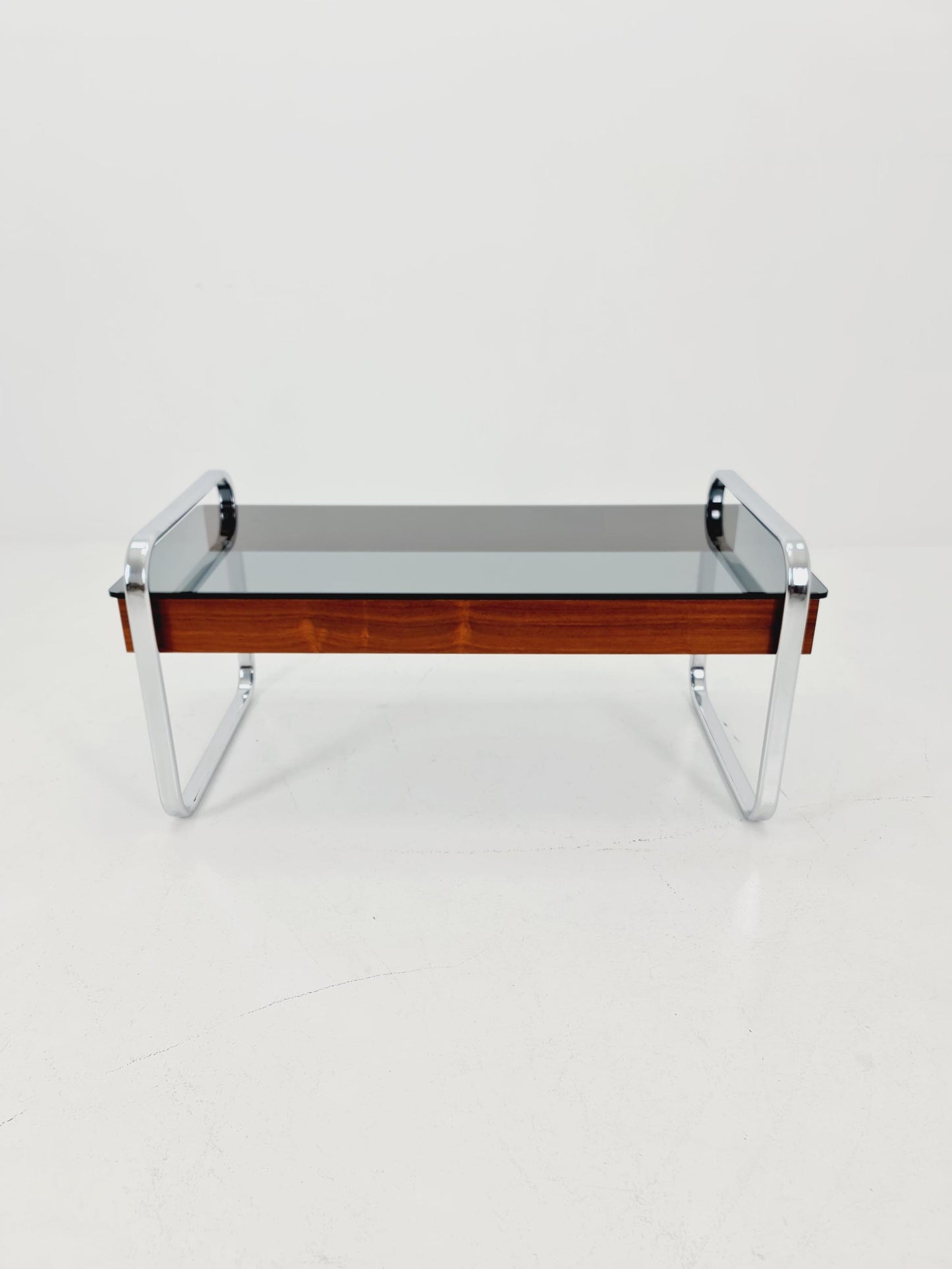 Rare vintage rosewood and smoked Glass coffe table by Peter Protzmann for Herman Miller 1970