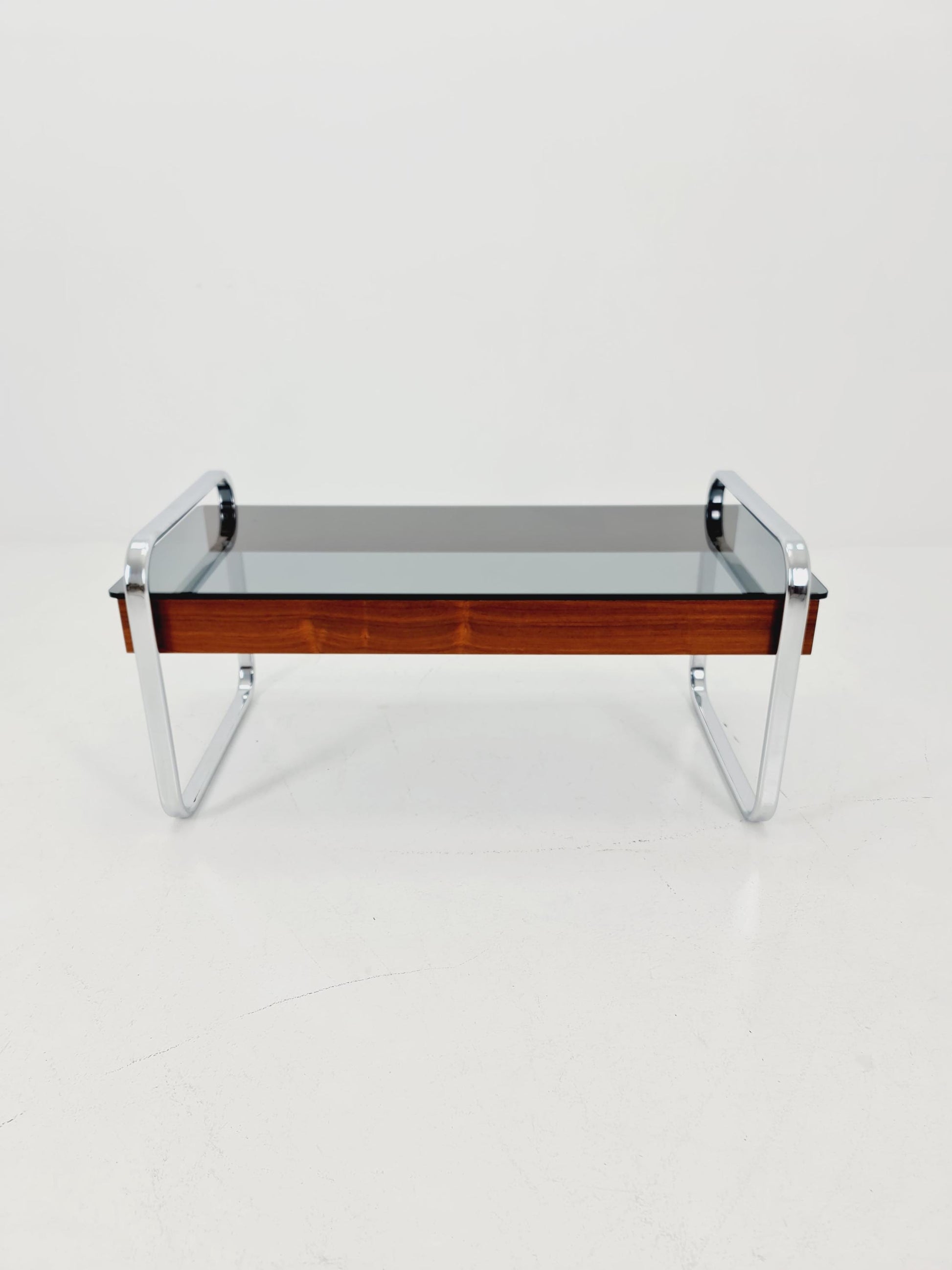 Rare vintage rosewood and smoked Glass coffe table by Peter Protzmann for Herman Miller 1970