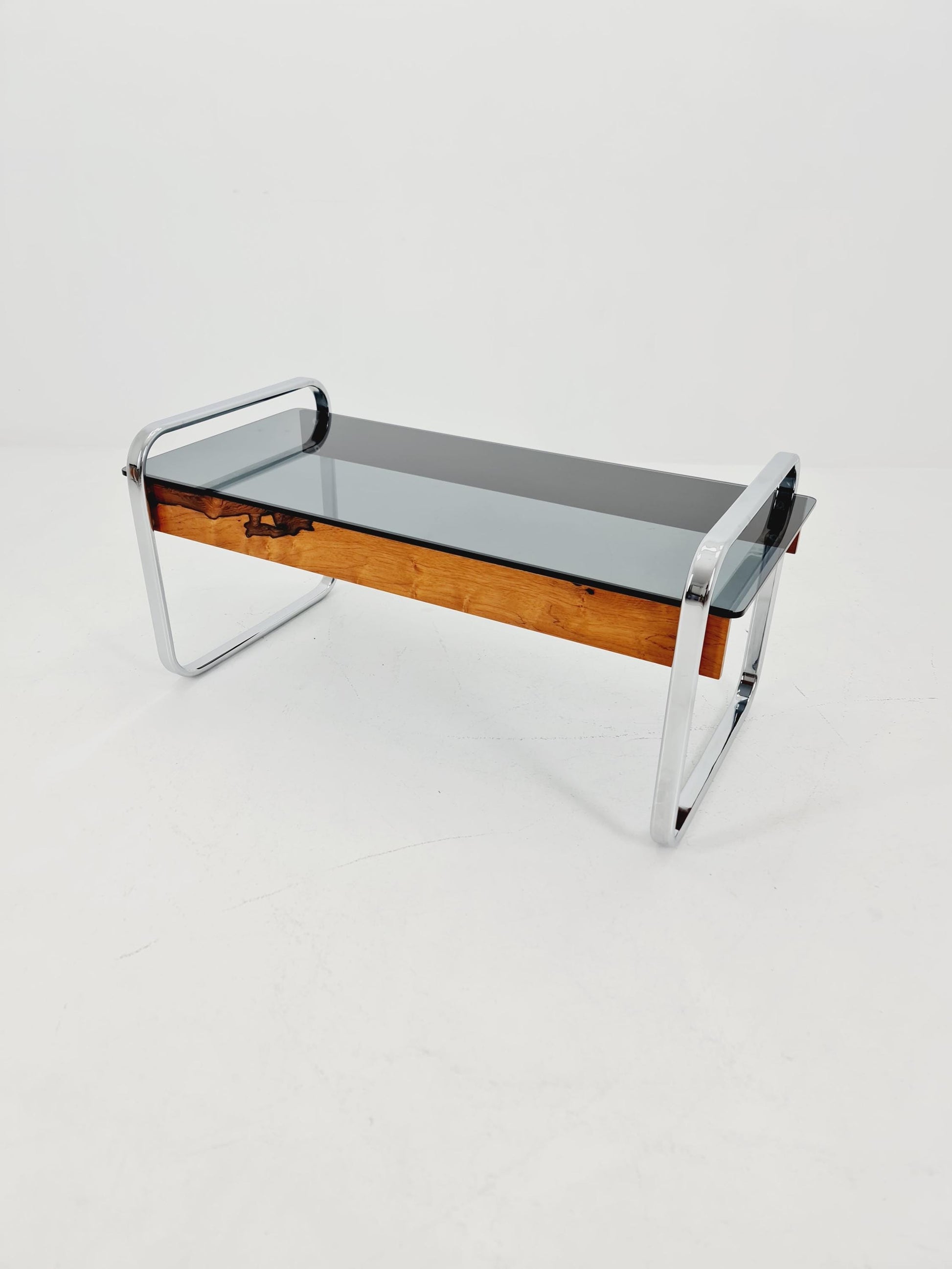 Rare vintage rosewood and smoked Glass coffe table by Peter Protzmann for Herman Miller 1970