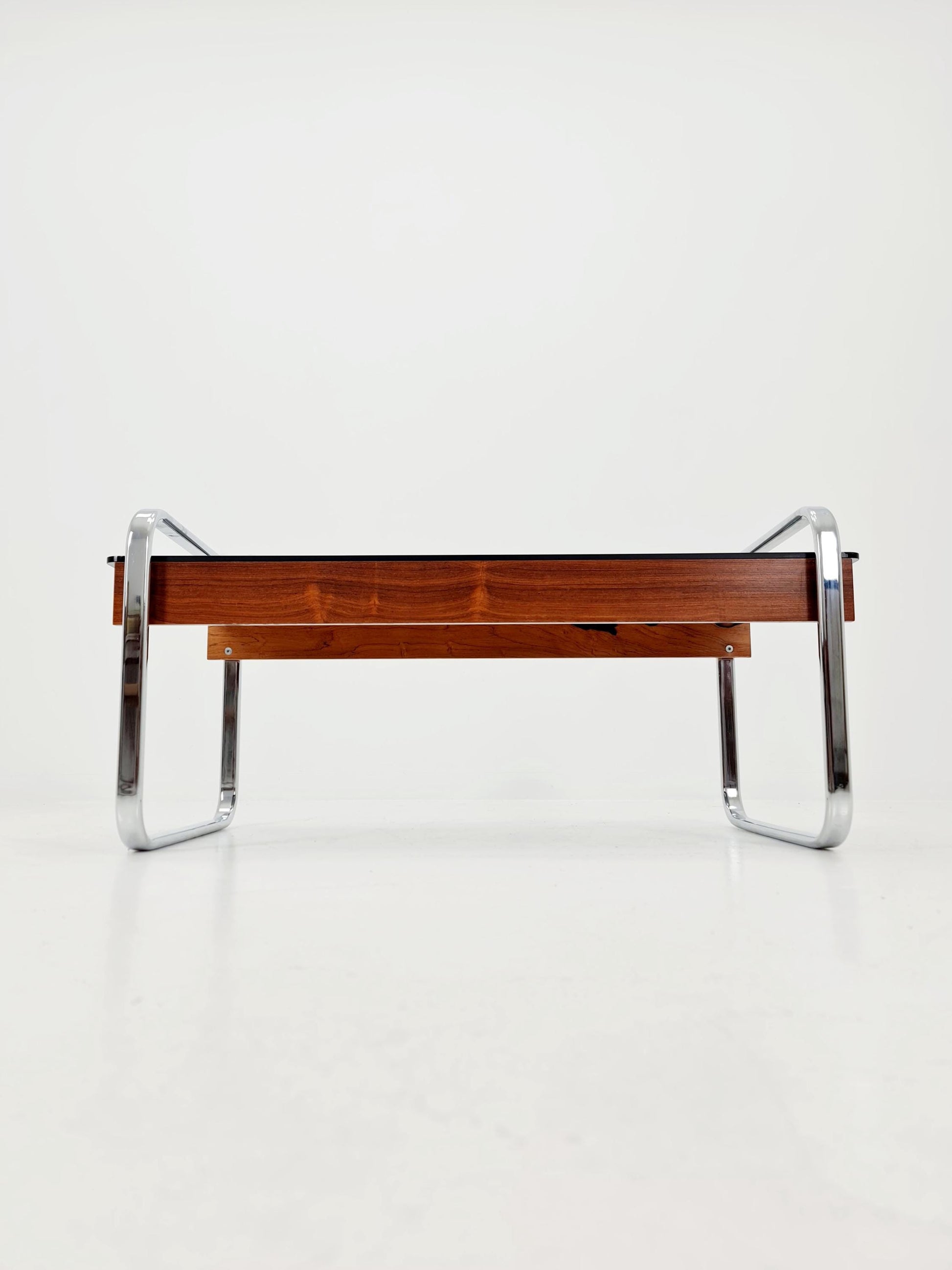 Rare vintage rosewood and smoked Glass coffe table by Peter Protzmann for Herman Miller 1970