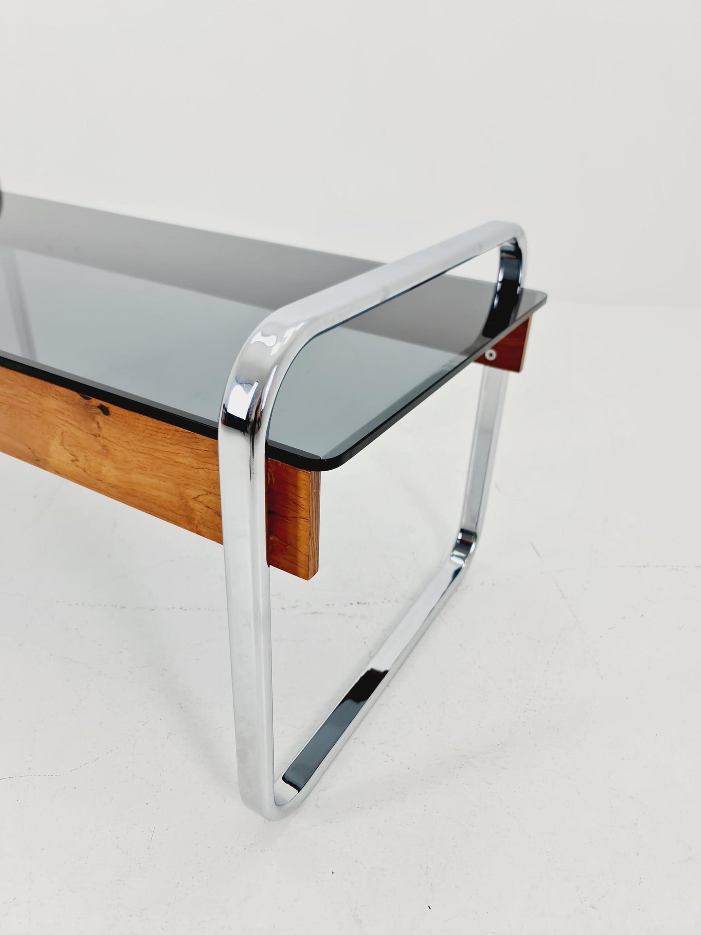 Rare vintage rosewood and smoked Glass coffe table by Peter Protzmann for Herman Miller 1970