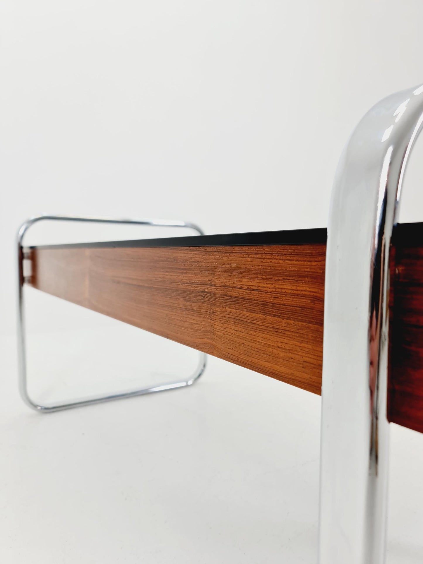 Rare vintage rosewood and smoked Glass coffe table by Peter Protzmann for Herman Miller 1970