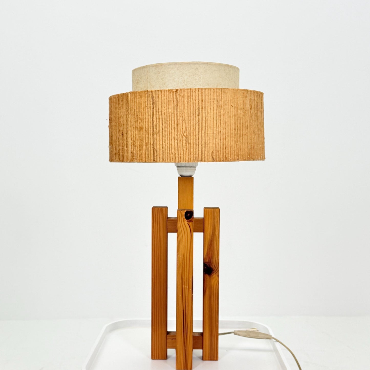 Mid Century Swedish Pine Table Lamp by Dexter, 1970s