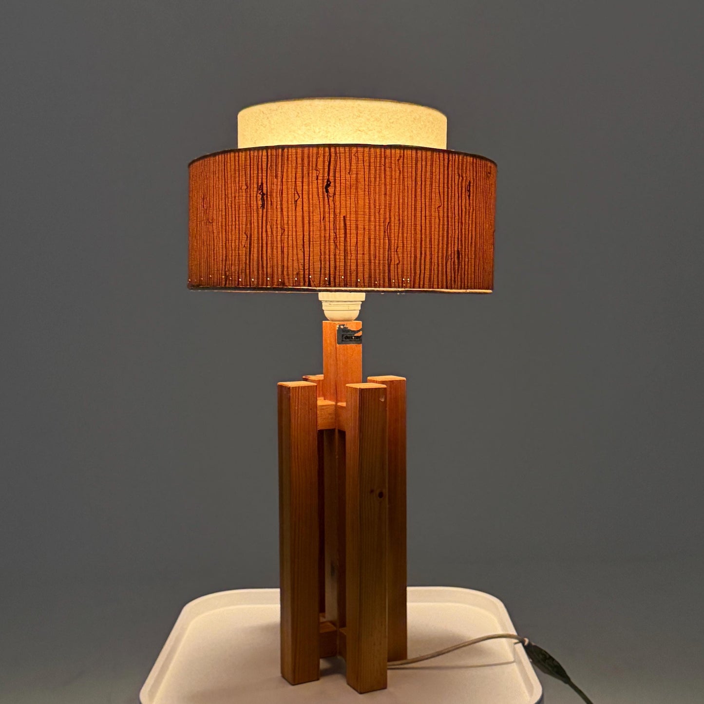 Mid Century Swedish Pine Table Lamp by Dexter, 1970s