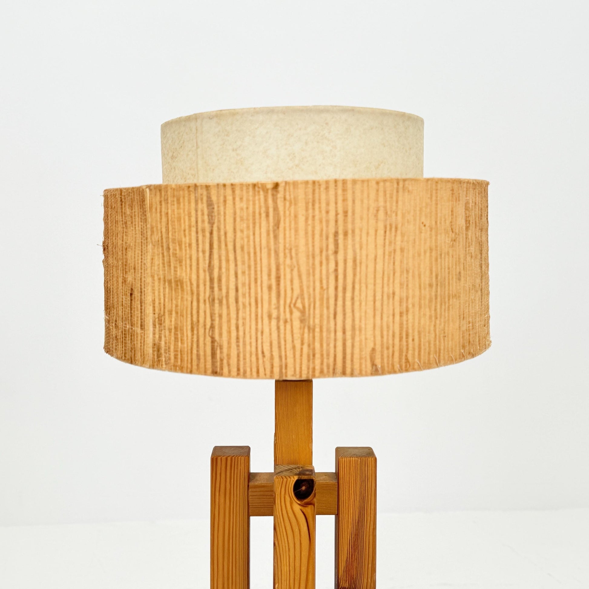 Mid Century Swedish Pine Table Lamp by Dexter, 1970s
