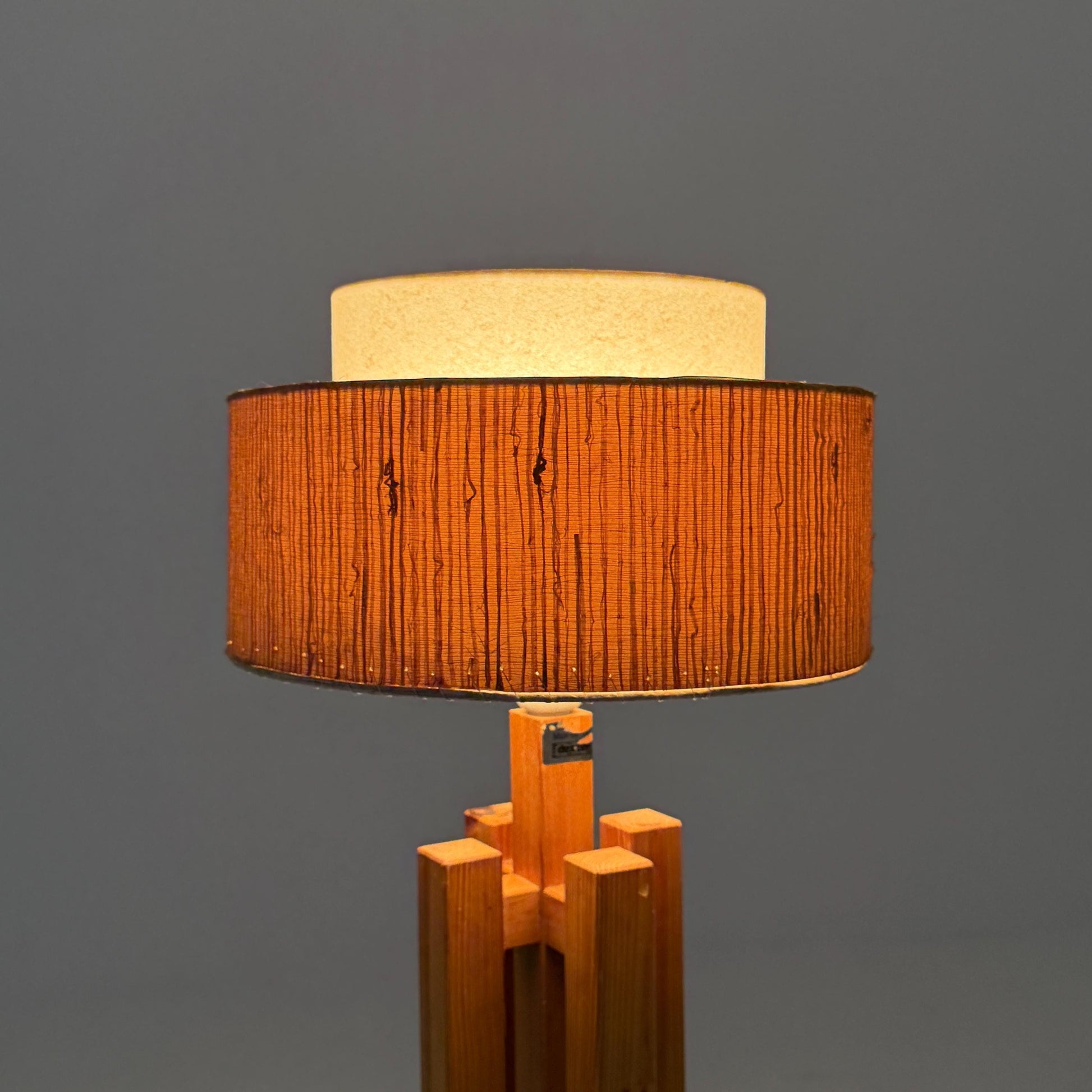 Mid Century Swedish Pine Table Lamp by Dexter, 1970s