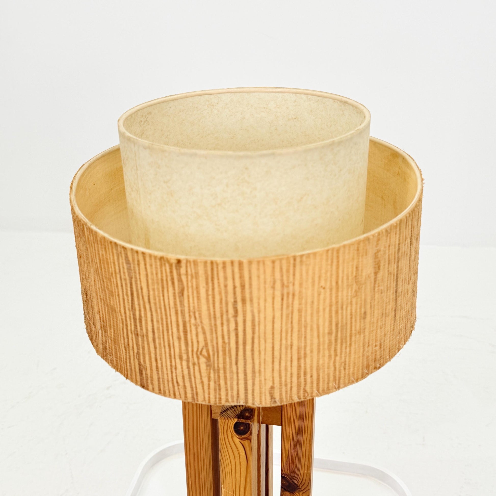 Mid Century Swedish Pine Table Lamp by Dexter, 1970s