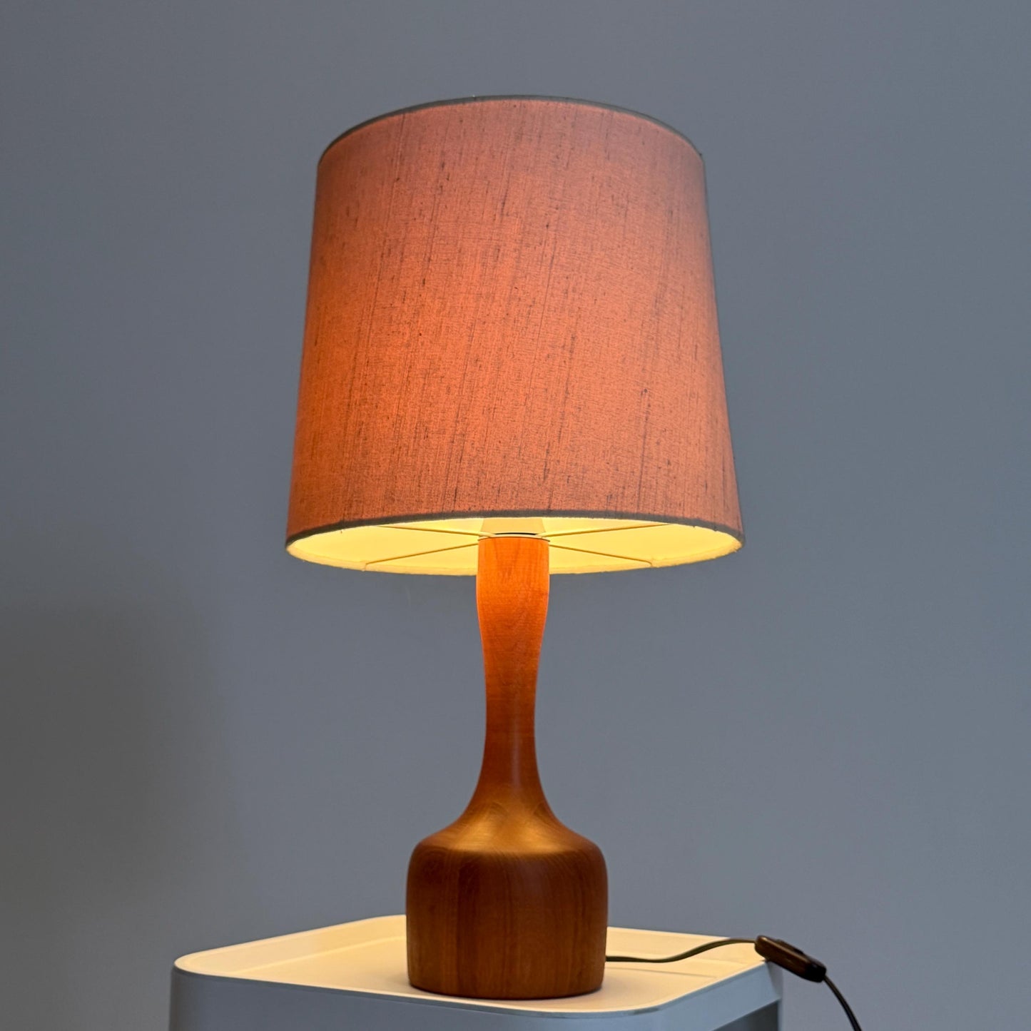 Mid century solid teak table lamp by Domus , 1960s Denmark