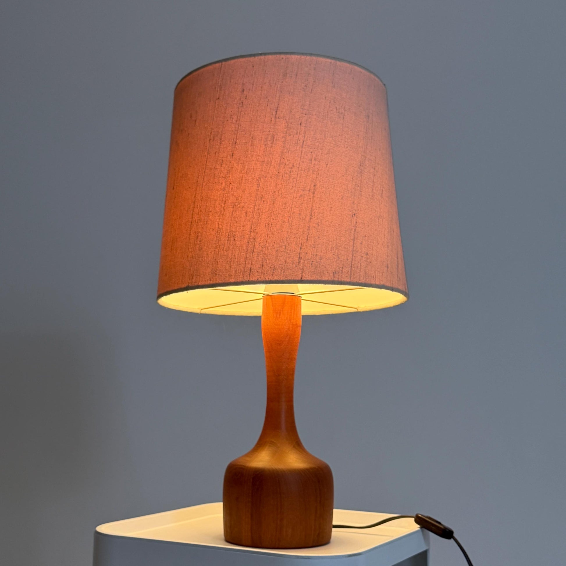 Mid century solid teak table lamp by Domus , 1960s Denmark
