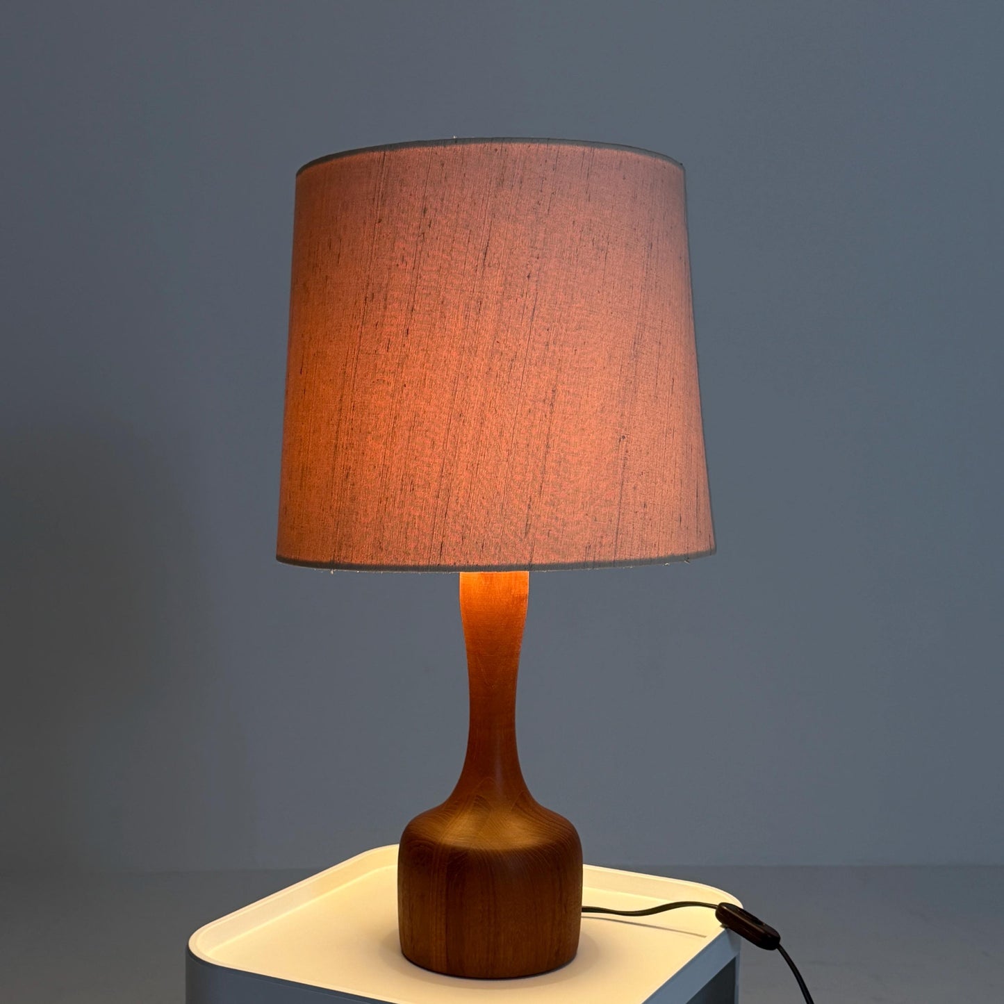 Mid century solid teak table lamp by Domus , 1960s Denmark