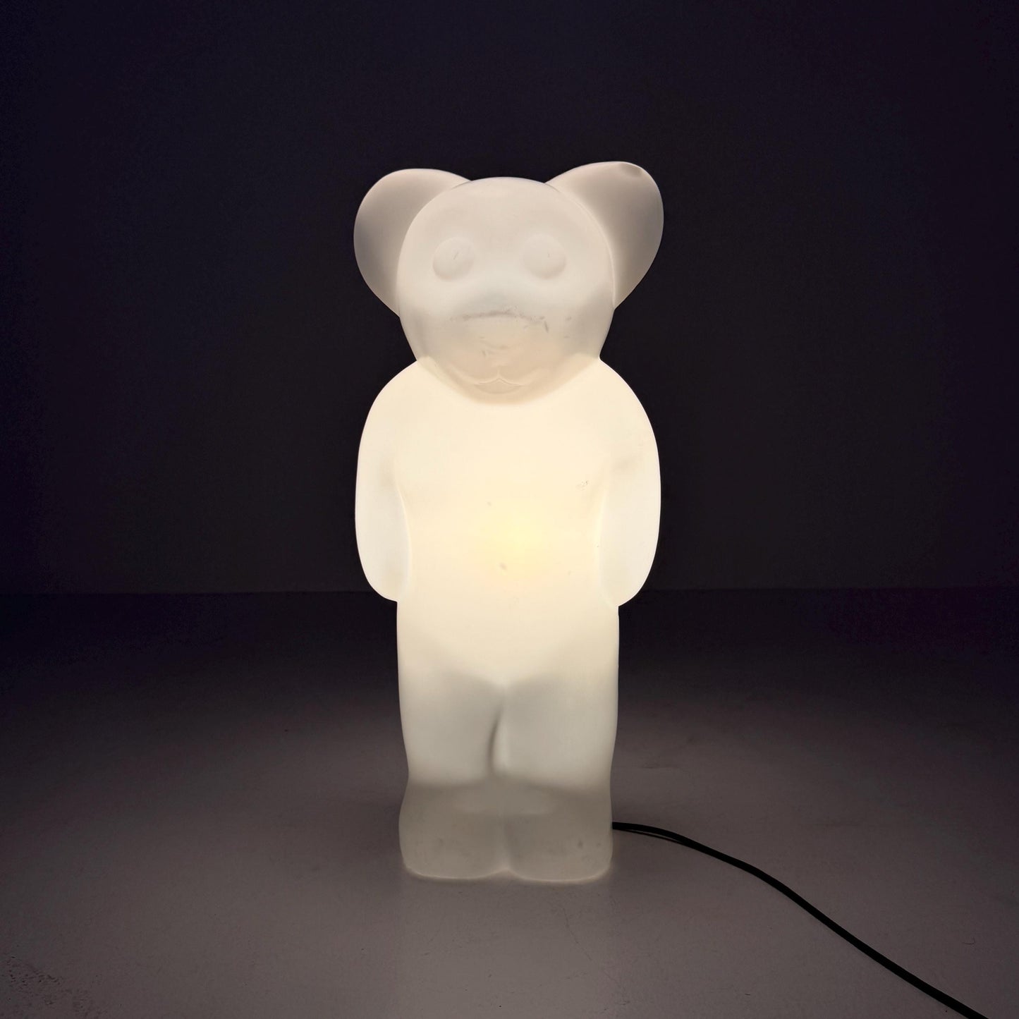 Rare XL white standing Lumibär floor Lamp by Flötotto, 1980s Germany