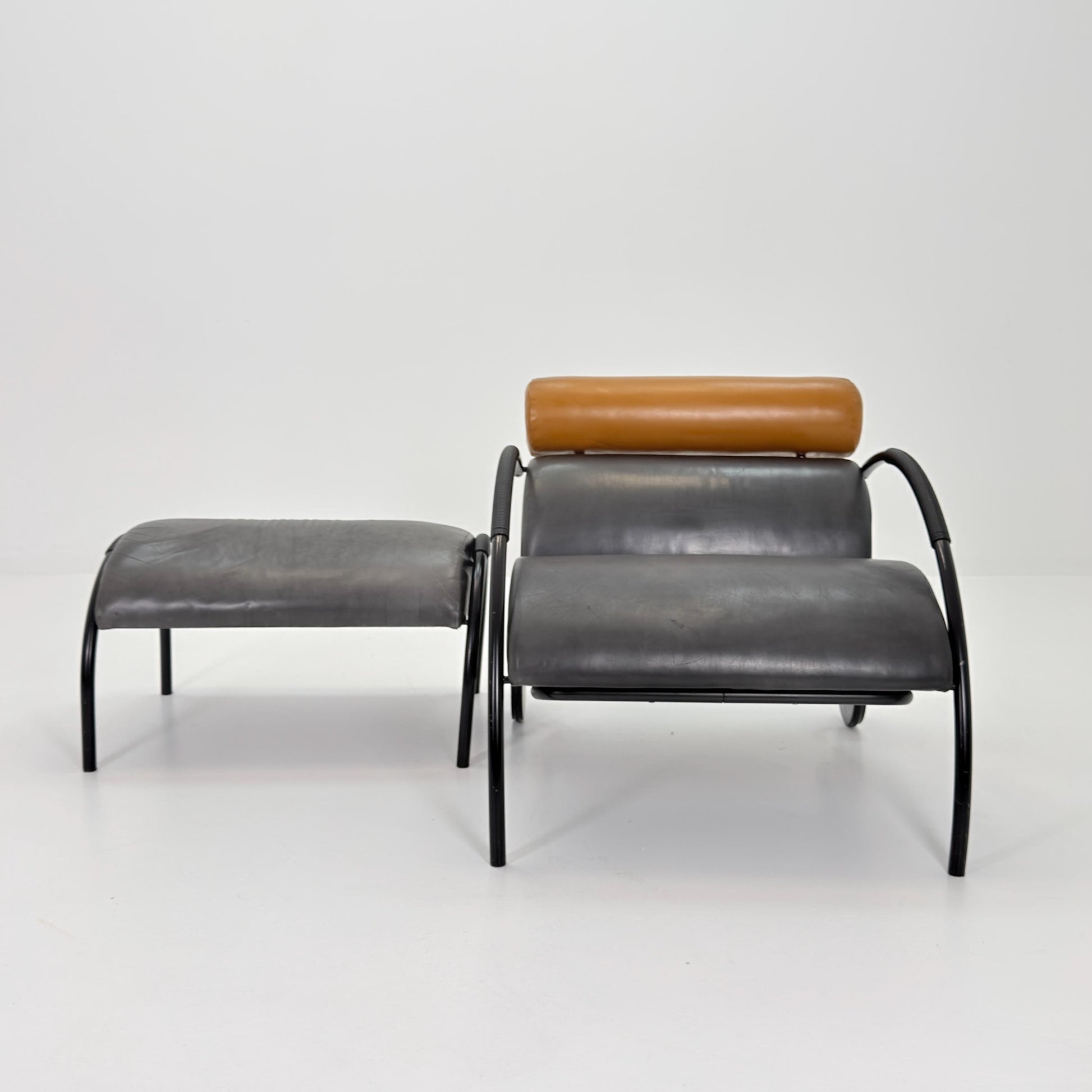 Mid century “Zyklus” Gray edition armchair with ottoman by Peter Maly for Cor, 1984,Germany