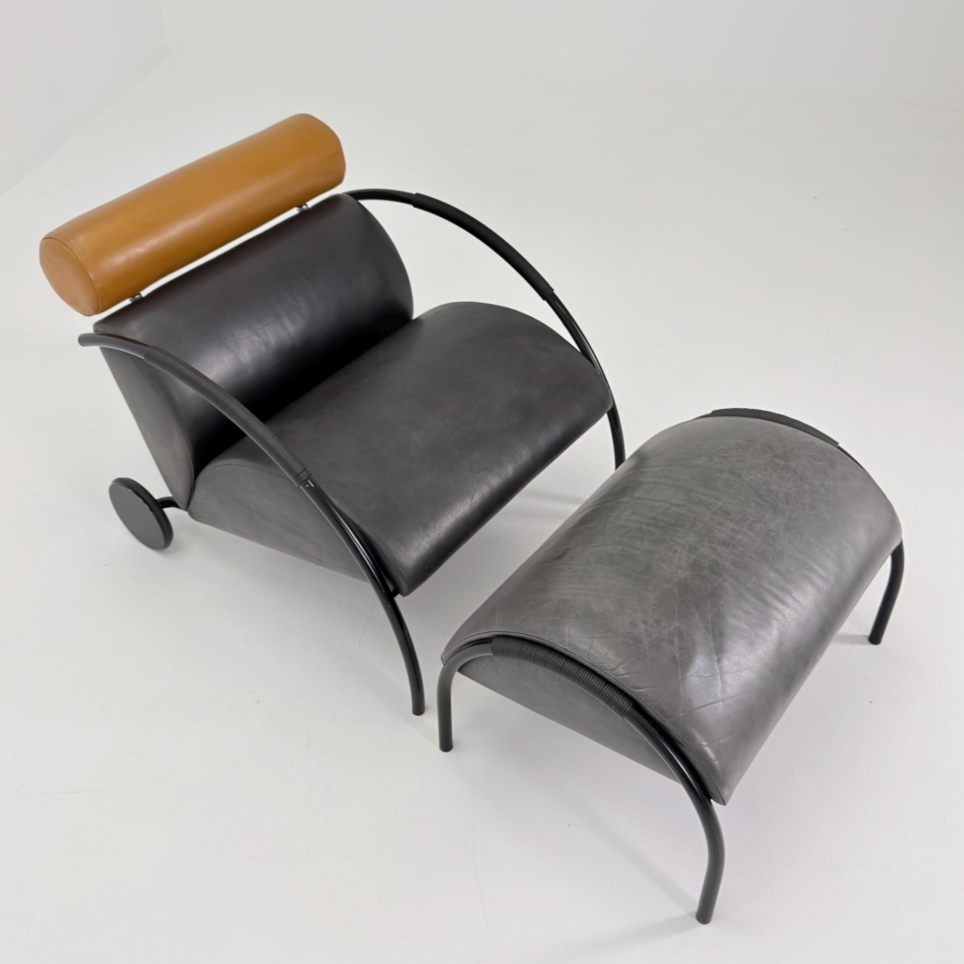 Mid century “Zyklus” Gray edition armchair with ottoman by Peter Maly for Cor, 1984,Germany