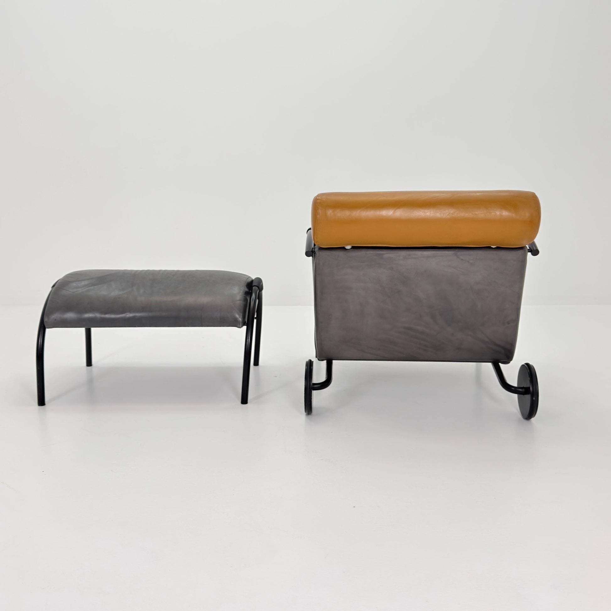 Mid century “Zyklus” Gray edition armchair with ottoman by Peter Maly for Cor, 1984,Germany