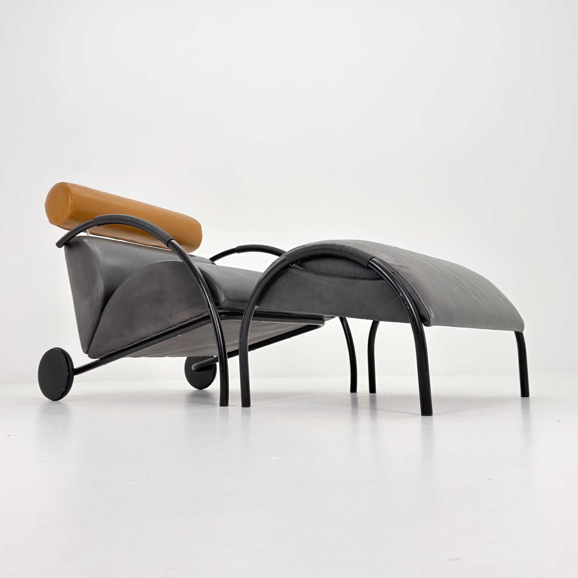 Mid century “Zyklus” Gray edition armchair with ottoman by Peter Maly for Cor, 1984,Germany