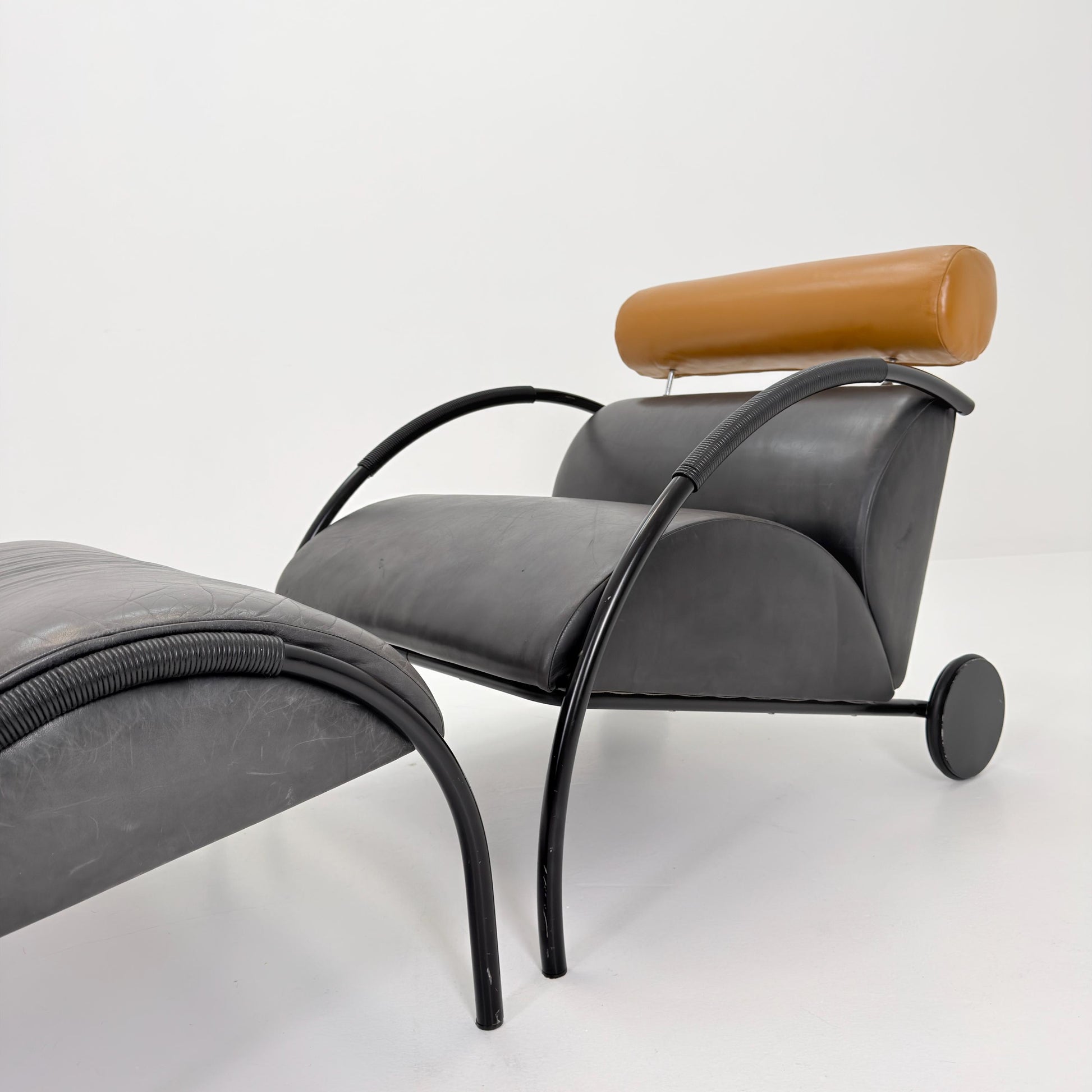 Mid century “Zyklus” Gray edition armchair with ottoman by Peter Maly for Cor, 1984,Germany