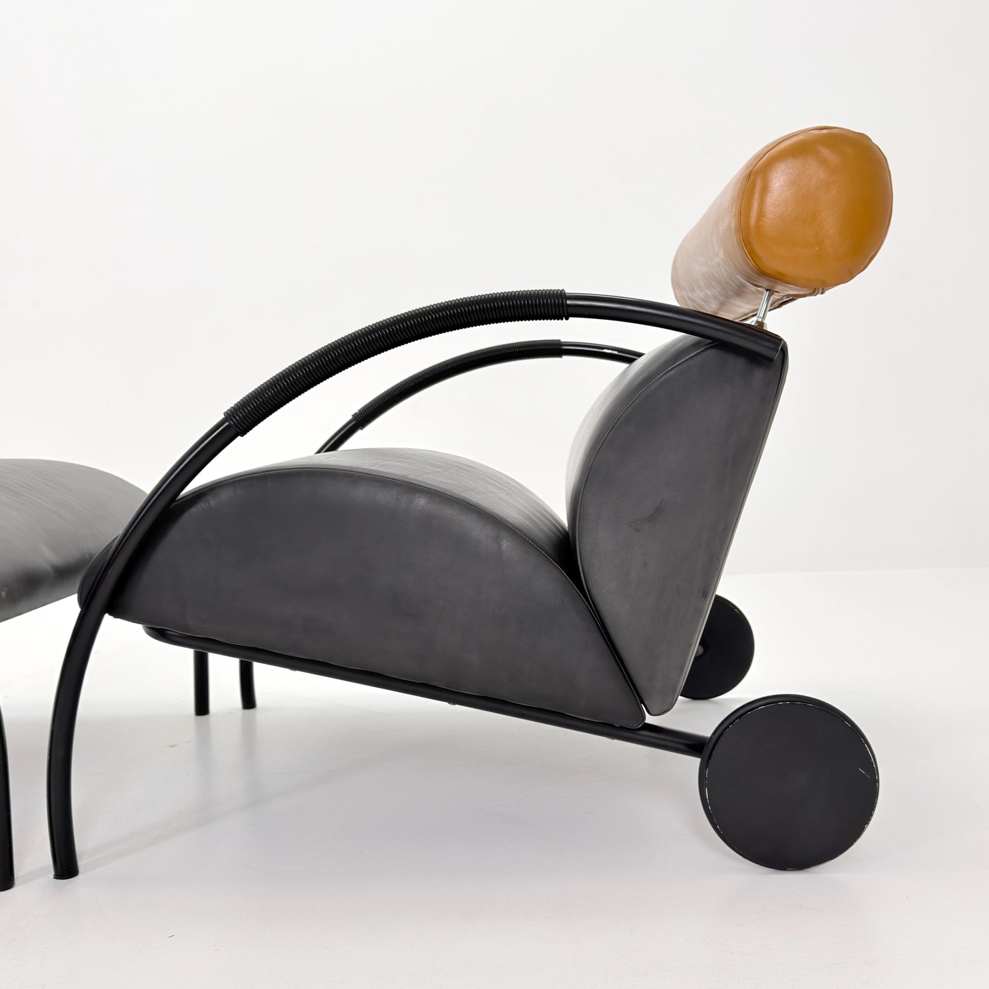 Mid century “Zyklus” Gray edition armchair with ottoman by Peter Maly for Cor, 1984,Germany