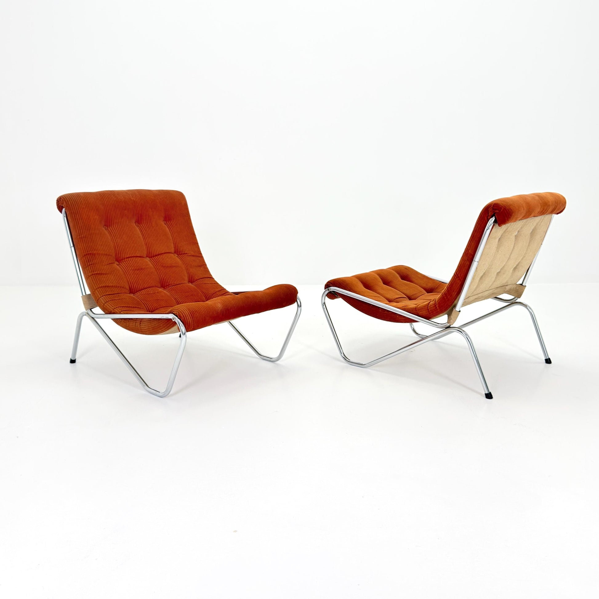 1 of 2 Rare Mid century Lounge chair by EM Möbler Model 600 1970s Sweden