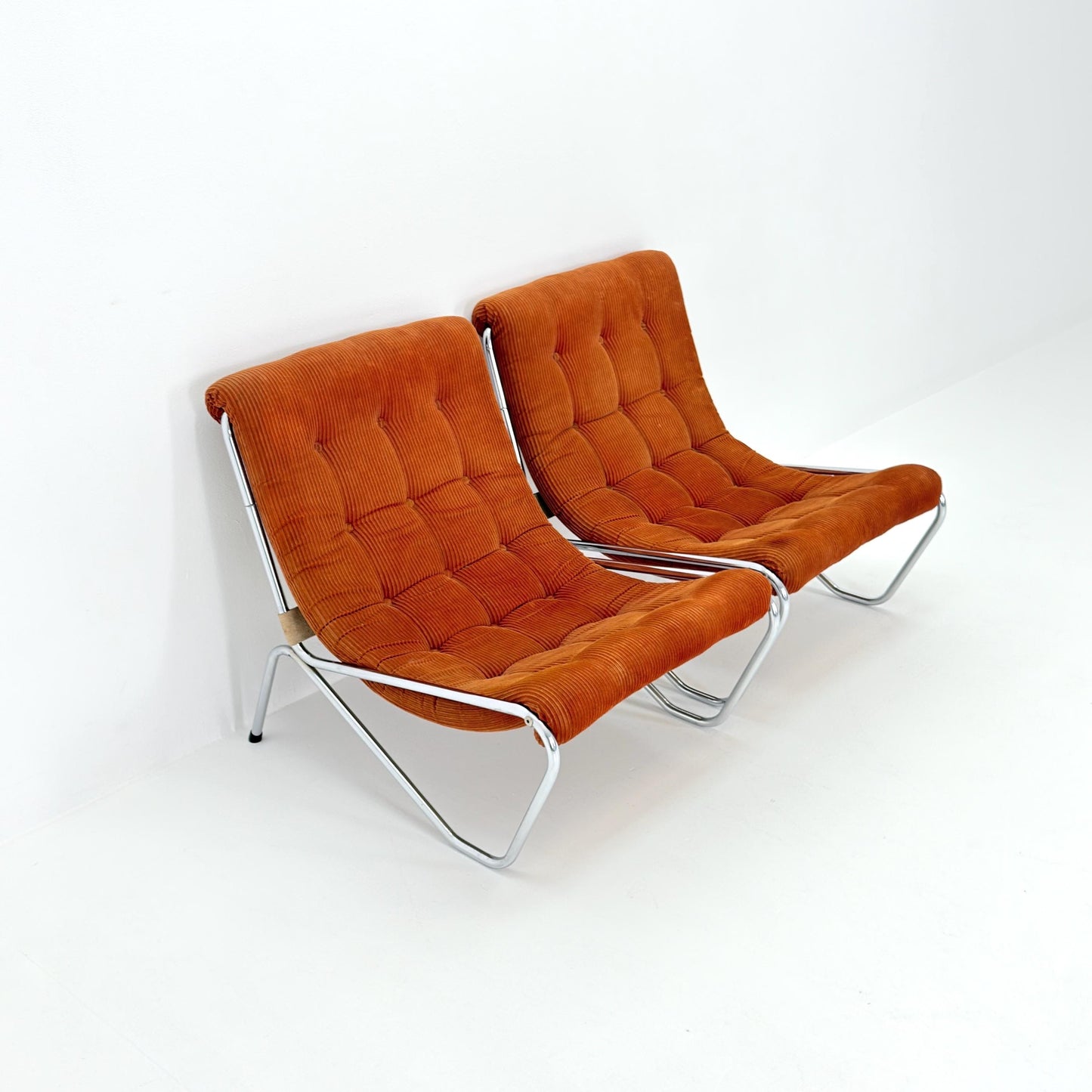 1 of 2 Rare Mid century Lounge chair by EM Möbler Model 600 1970s Sweden