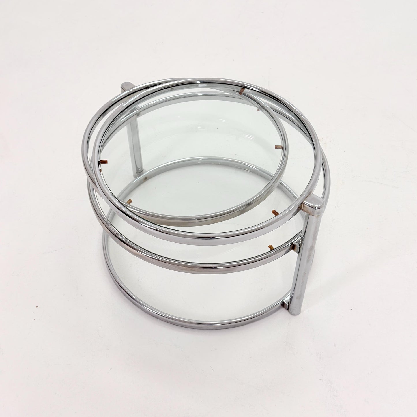 Mid Century coffee table with 3 swivel levels by Milo Baughman Italy 1970s