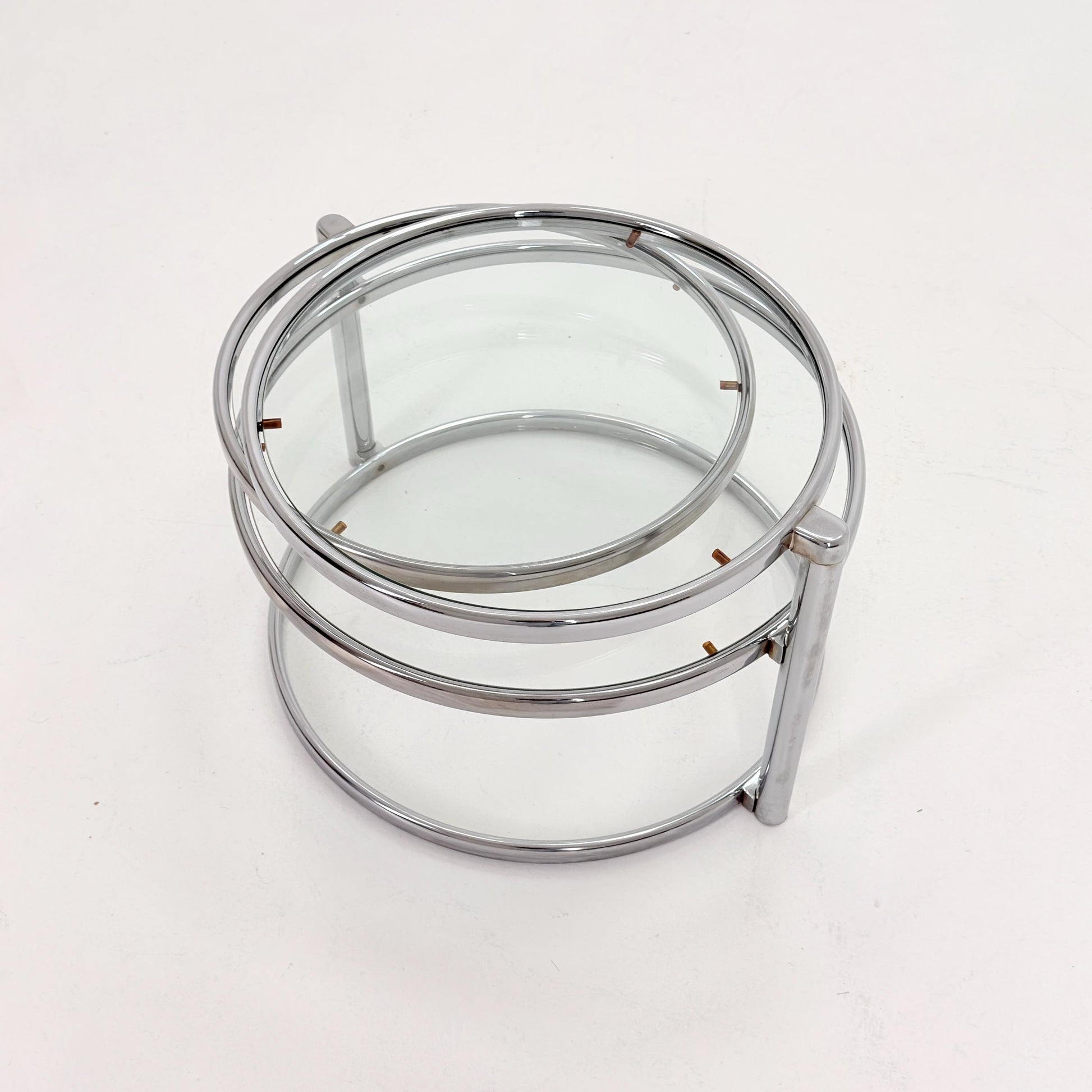 Mid Century coffee table with 3 swivel levels by Milo Baughman Italy 1970s