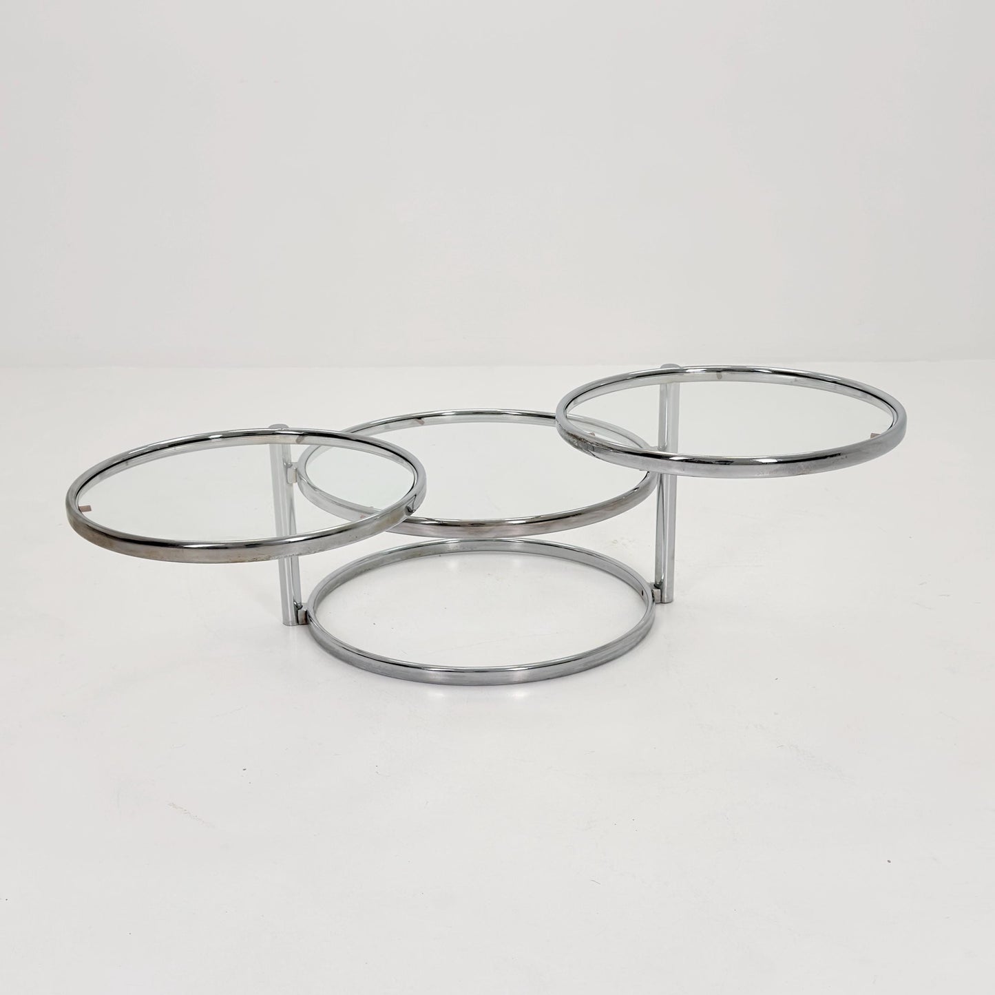 Mid Century coffee table with 3 swivel levels by Milo Baughman Italy 1970s