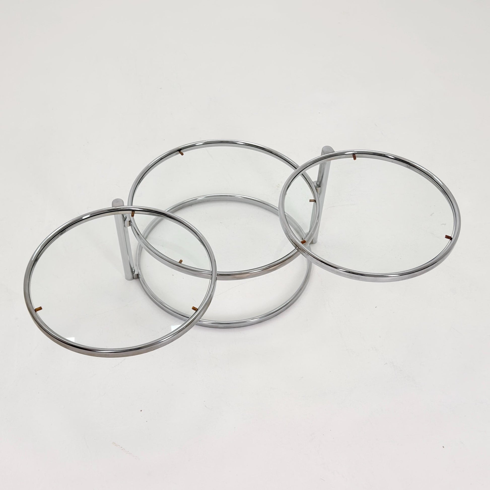 Mid Century coffee table with 3 swivel levels by Milo Baughman Italy 1970s