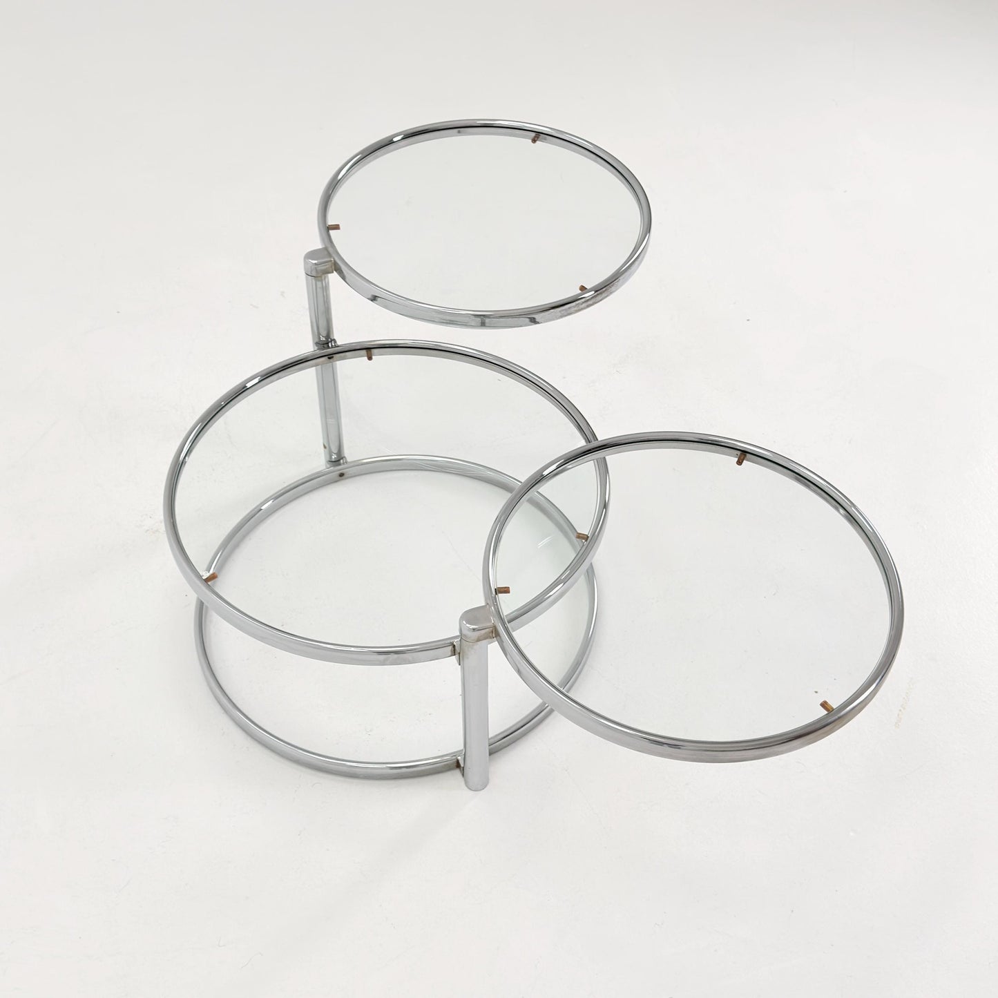 Mid Century coffee table with 3 swivel levels by Milo Baughman Italy 1970s