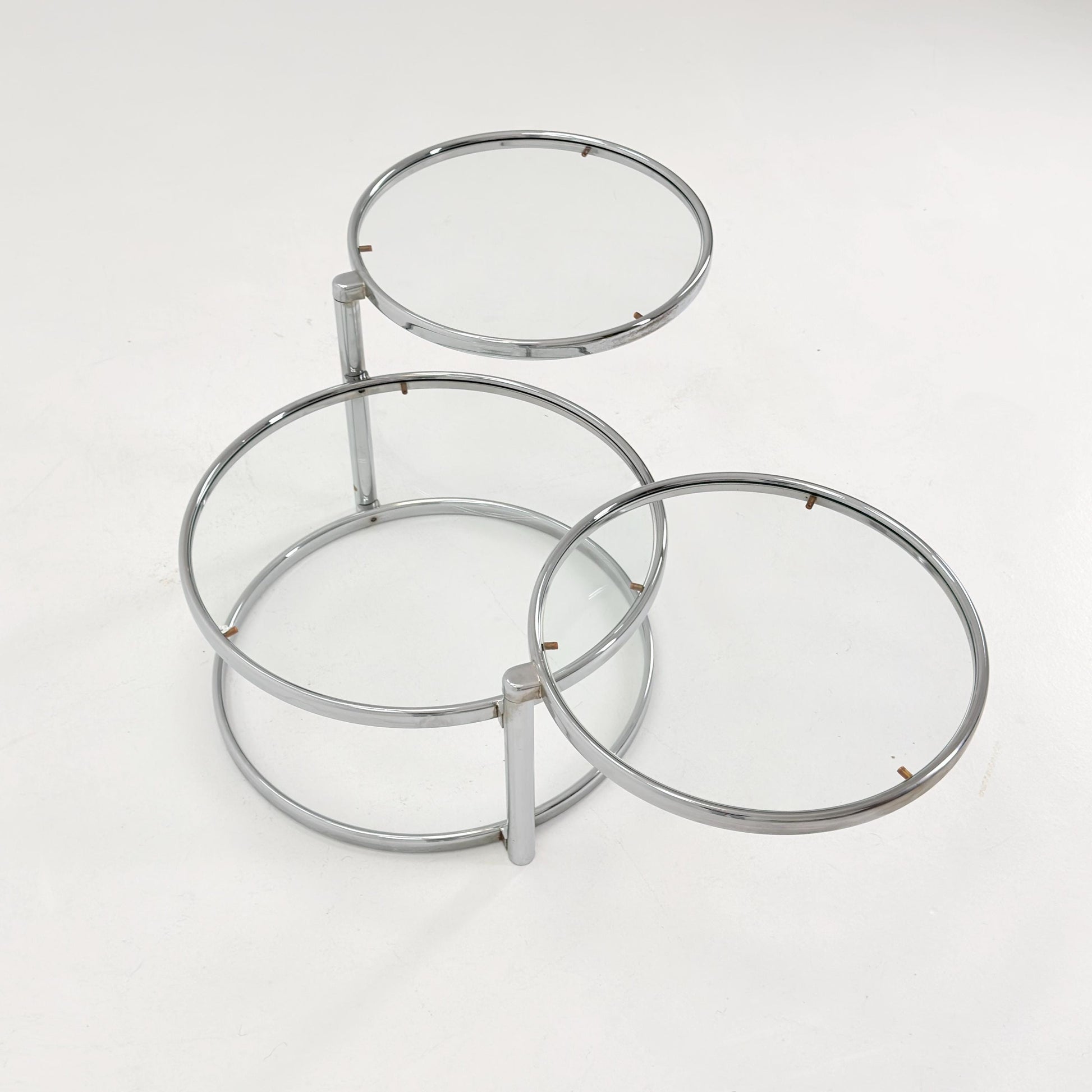 Mid Century coffee table with 3 swivel levels by Milo Baughman Italy 1970s