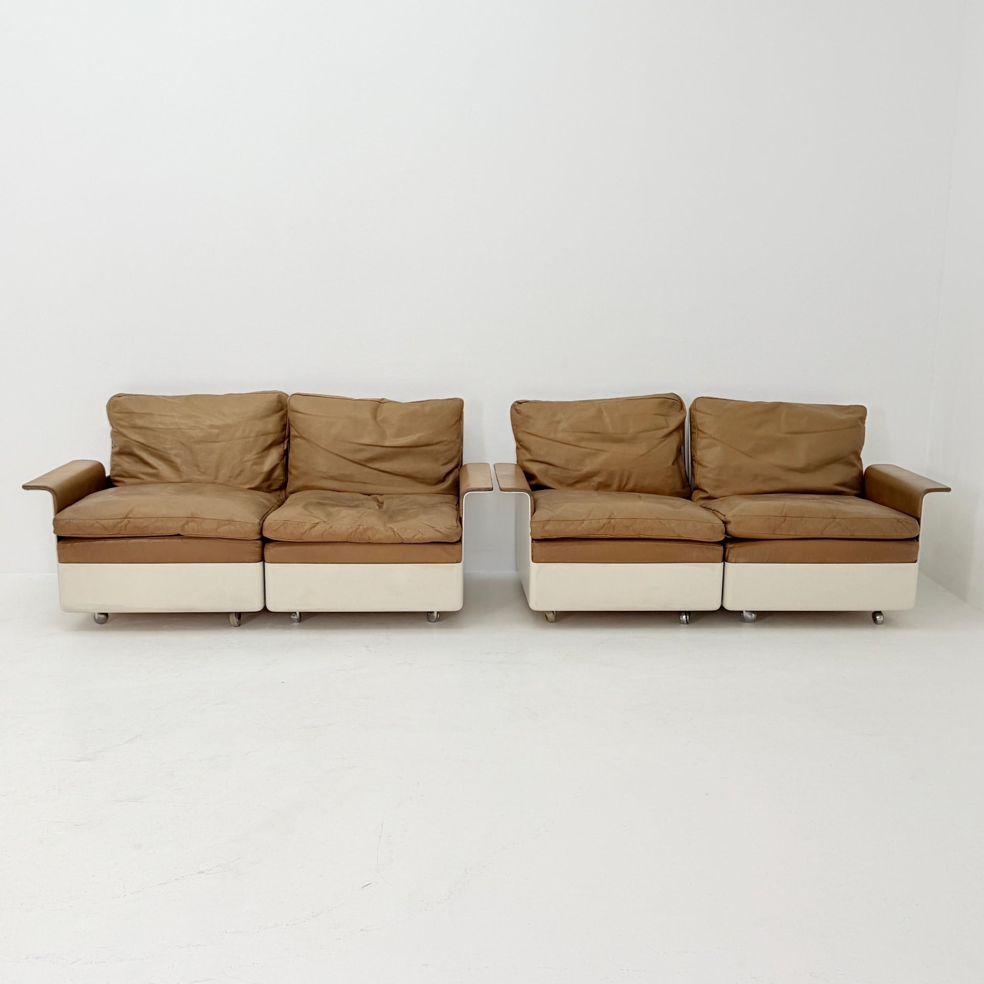 Rare Pair (Set of 2) 1st Edition FG2001 Series Sofas by Dieter Rams for Wolfgang Feierbach, 1960s Germany