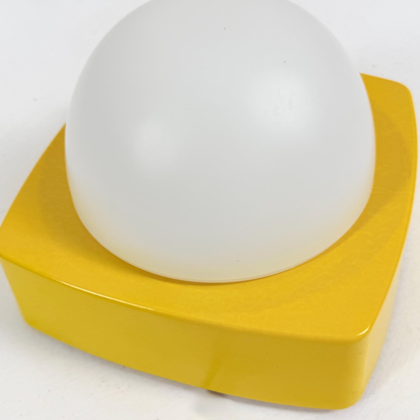 Mid Century Spaceage Herda Amsterdam Yellow Milk Glass Wall - Ceiling Light, 1970s