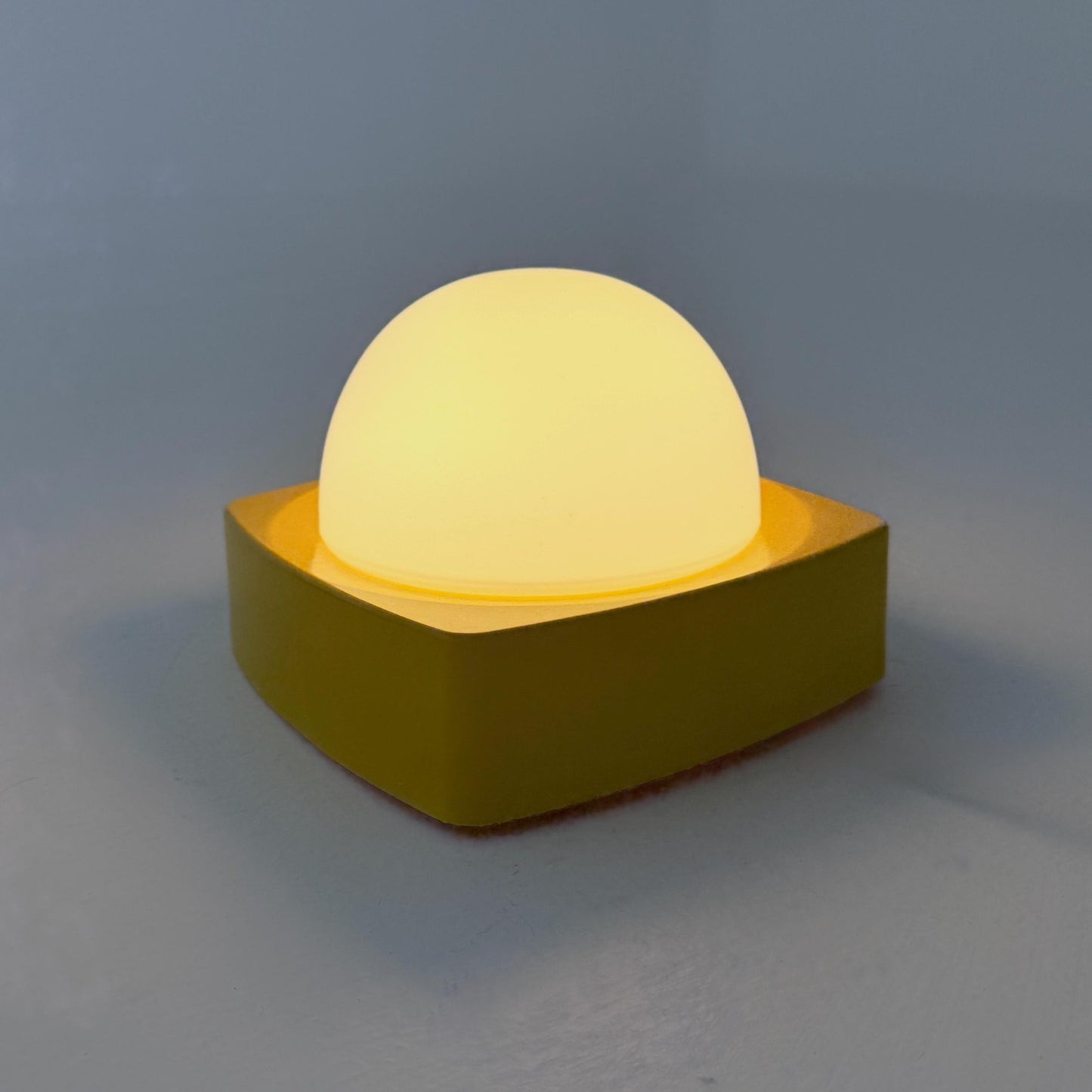 Mid Century Spaceage Herda Amsterdam Yellow Milk Glass Wall - Ceiling Light, 1970s