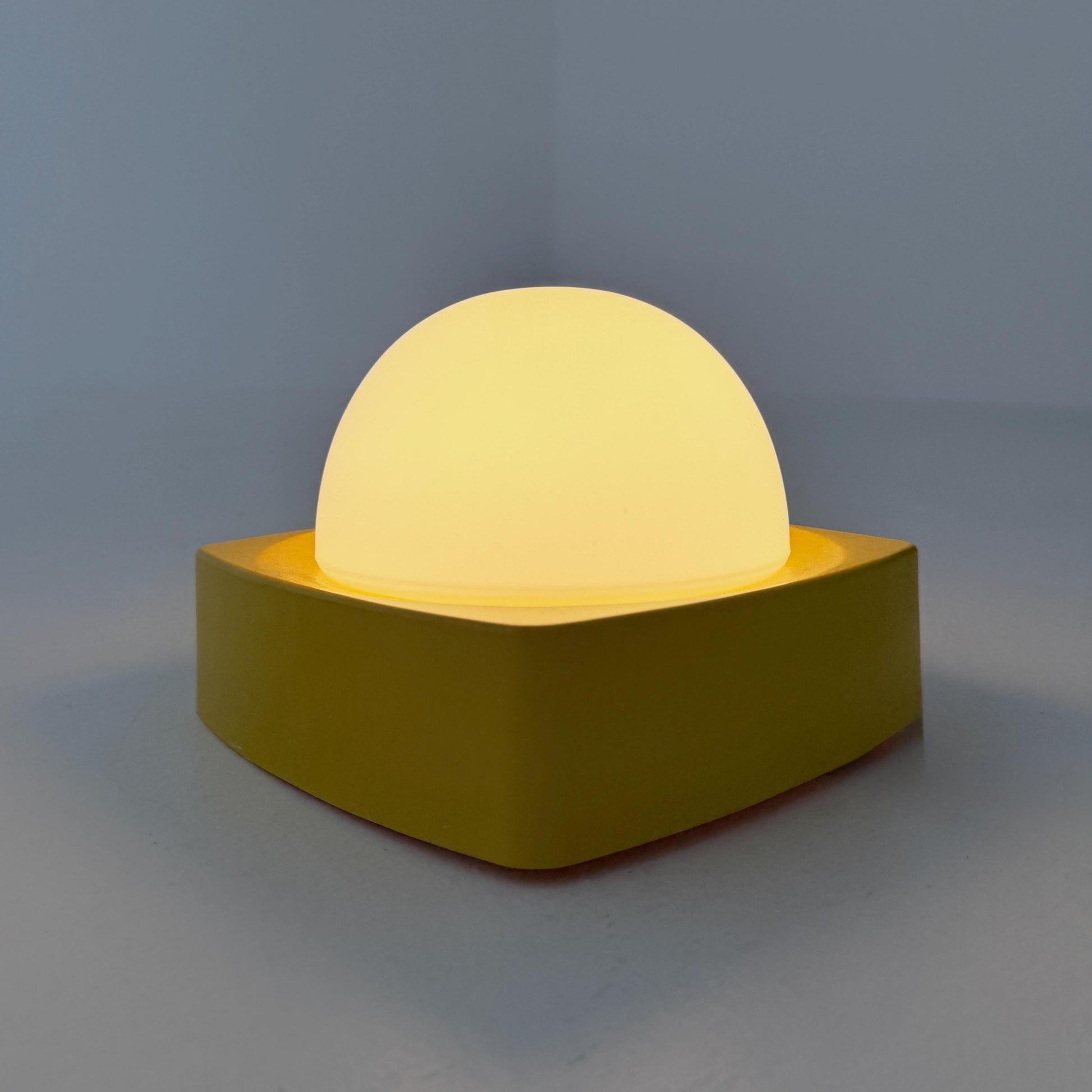 Mid Century Spaceage Herda Amsterdam Yellow Milk Glass Wall - Ceiling Light, 1970s