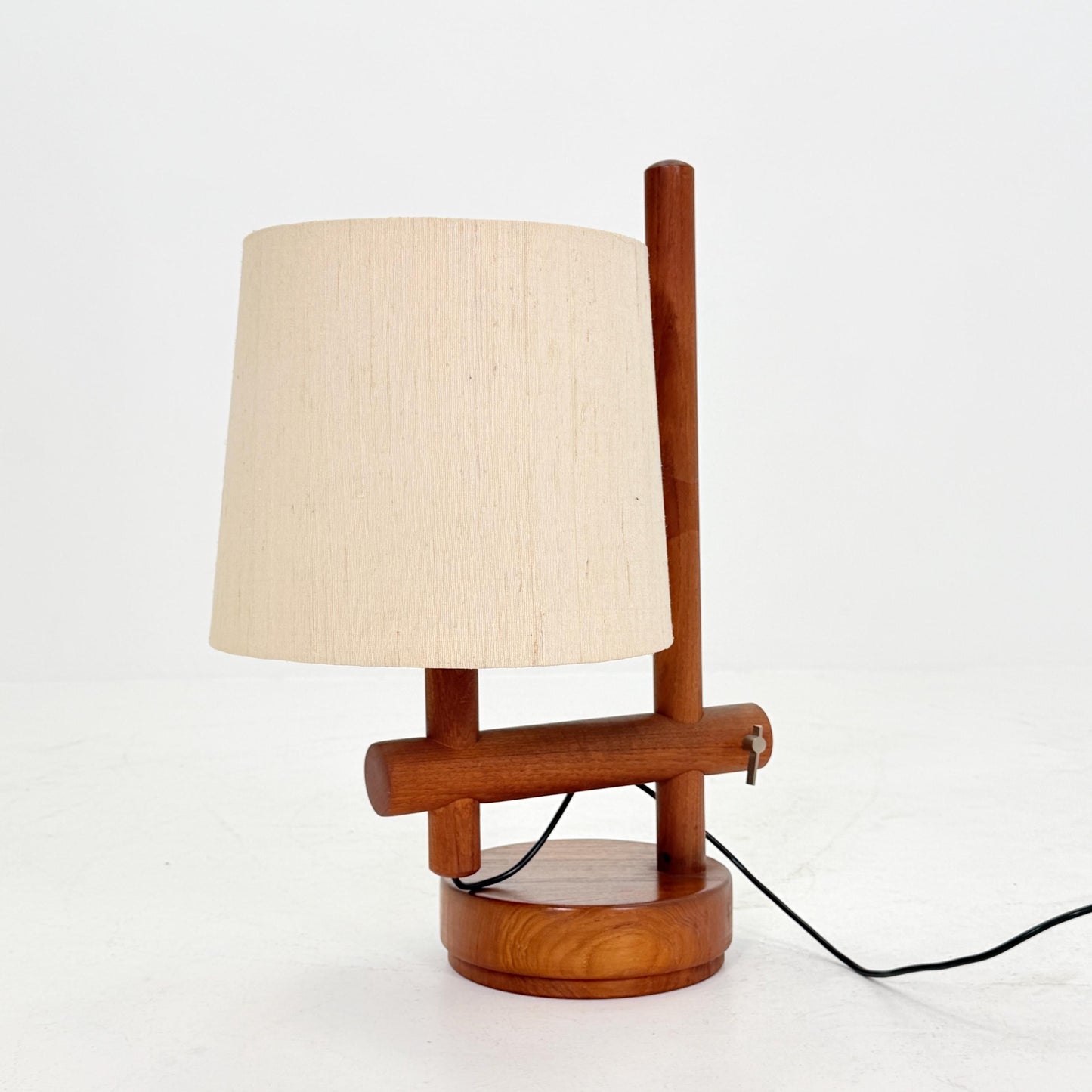 Mid Century Teak Table Lamp – Temde Adjustable Height Lamp – Scandinavian Vintage 1960s