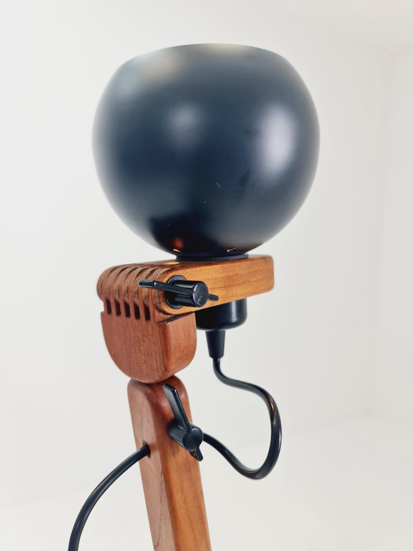 Mid Century Solid Teak Articulated Floor Lamp by Domus Denmark 1970s