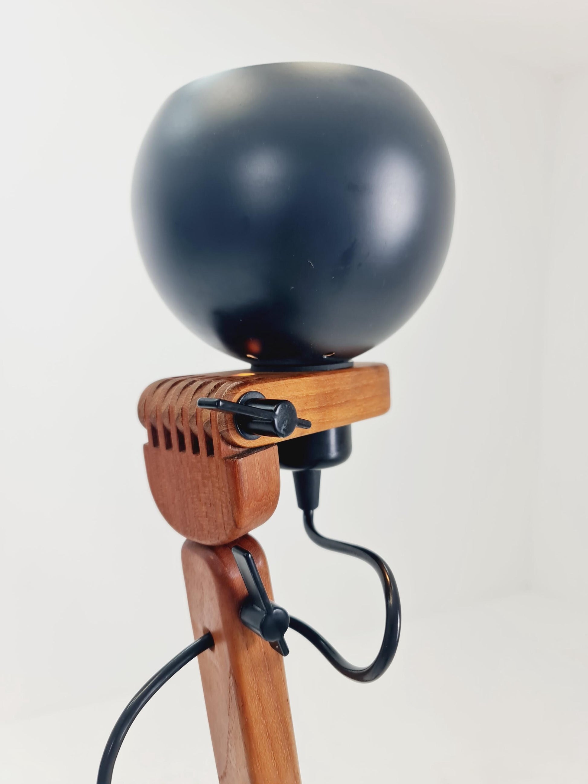 Mid Century Solid Teak Articulated Floor Lamp by Domus Denmark 1970s