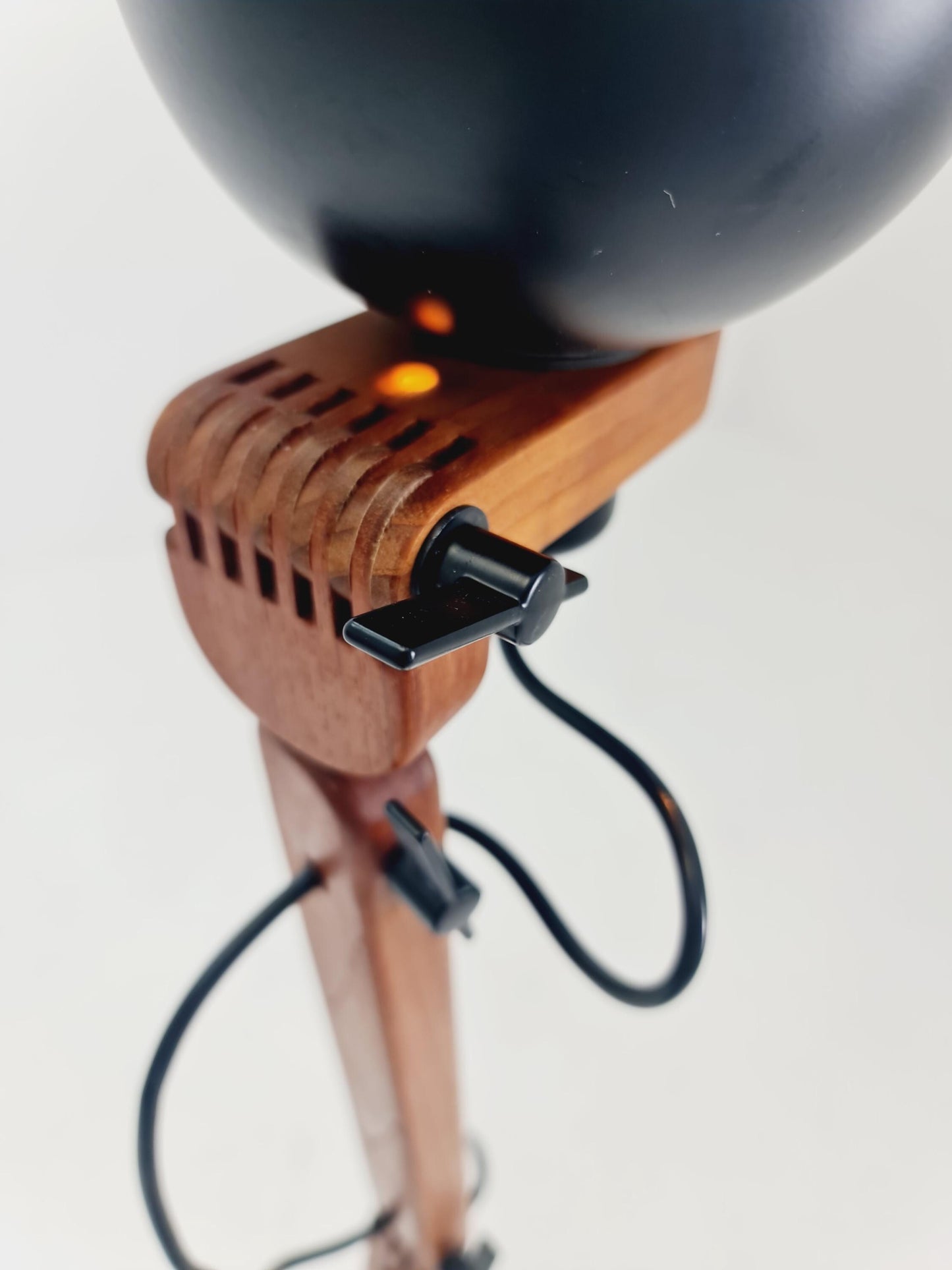 Mid Century Solid Teak Articulated Floor Lamp by Domus Denmark 1970s