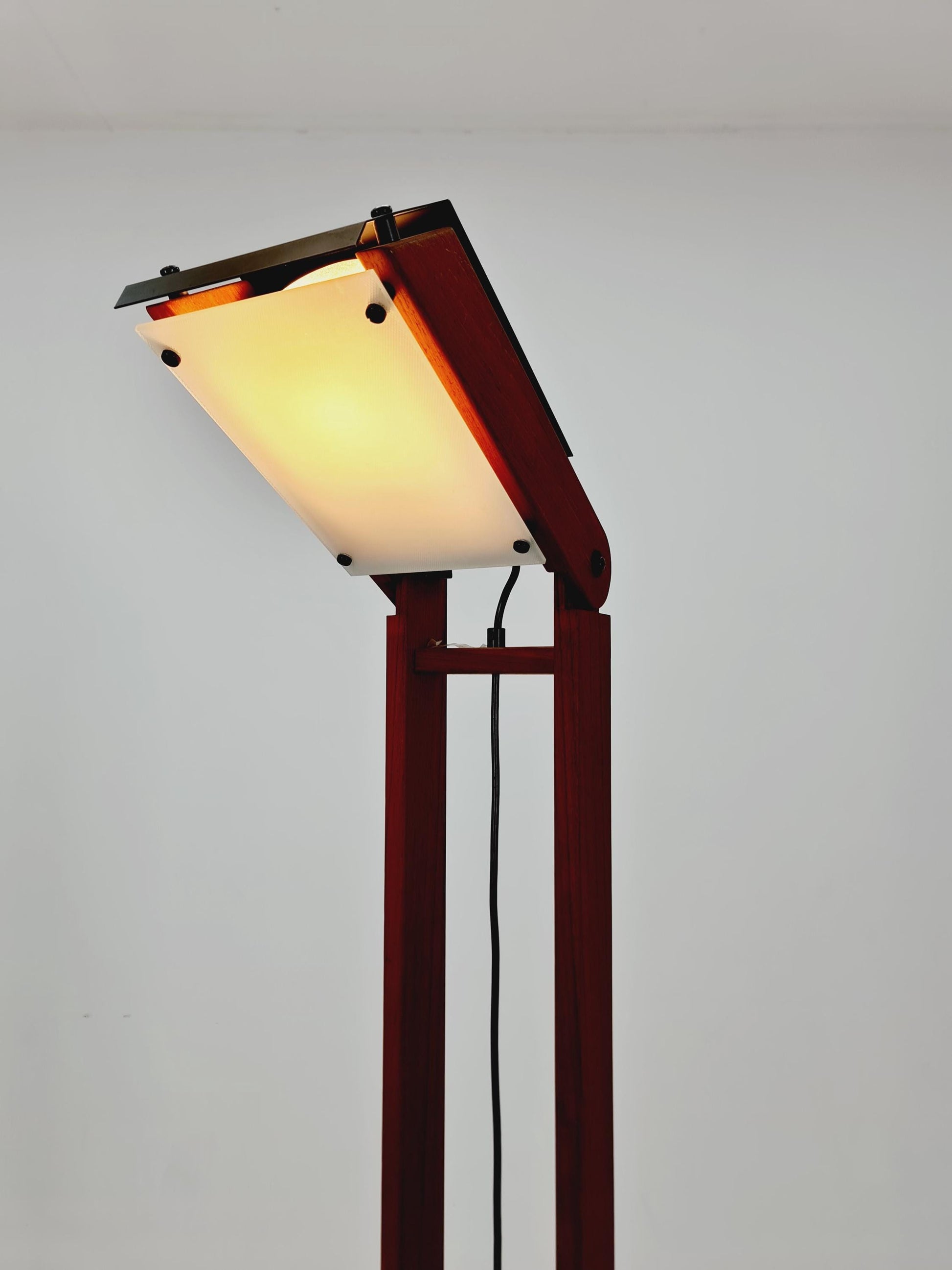 Ultra Rare Mid Century Solid Teak Floor Lamp by Domus Denmark 1970s