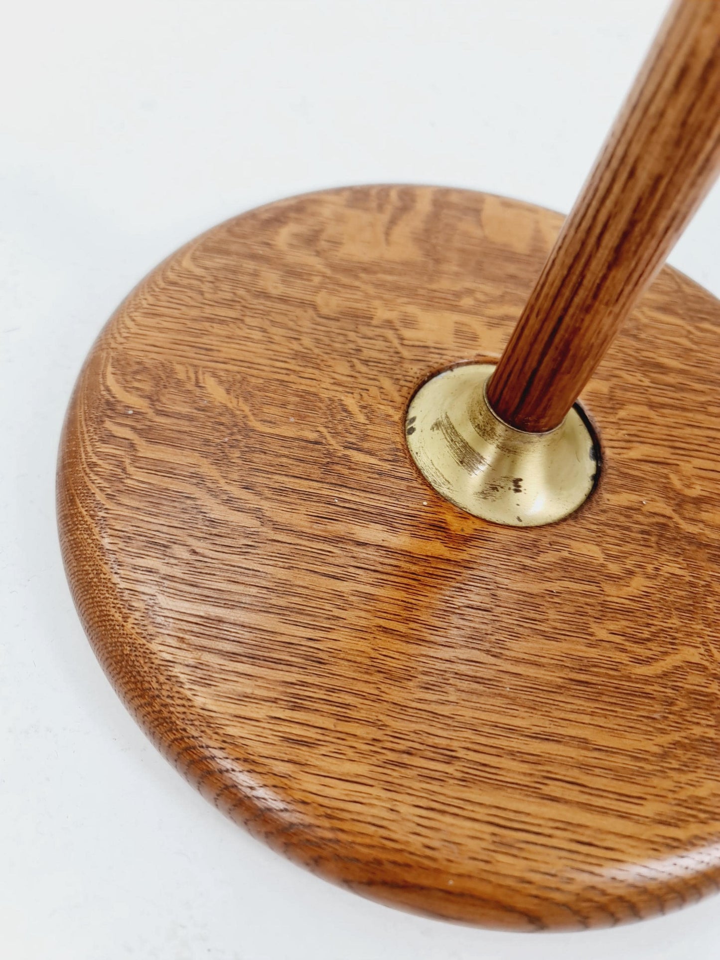 Mid-Century Modern Adjustable Floor Lamp by Temde, Switzerland – 1960s Oak & Brass
