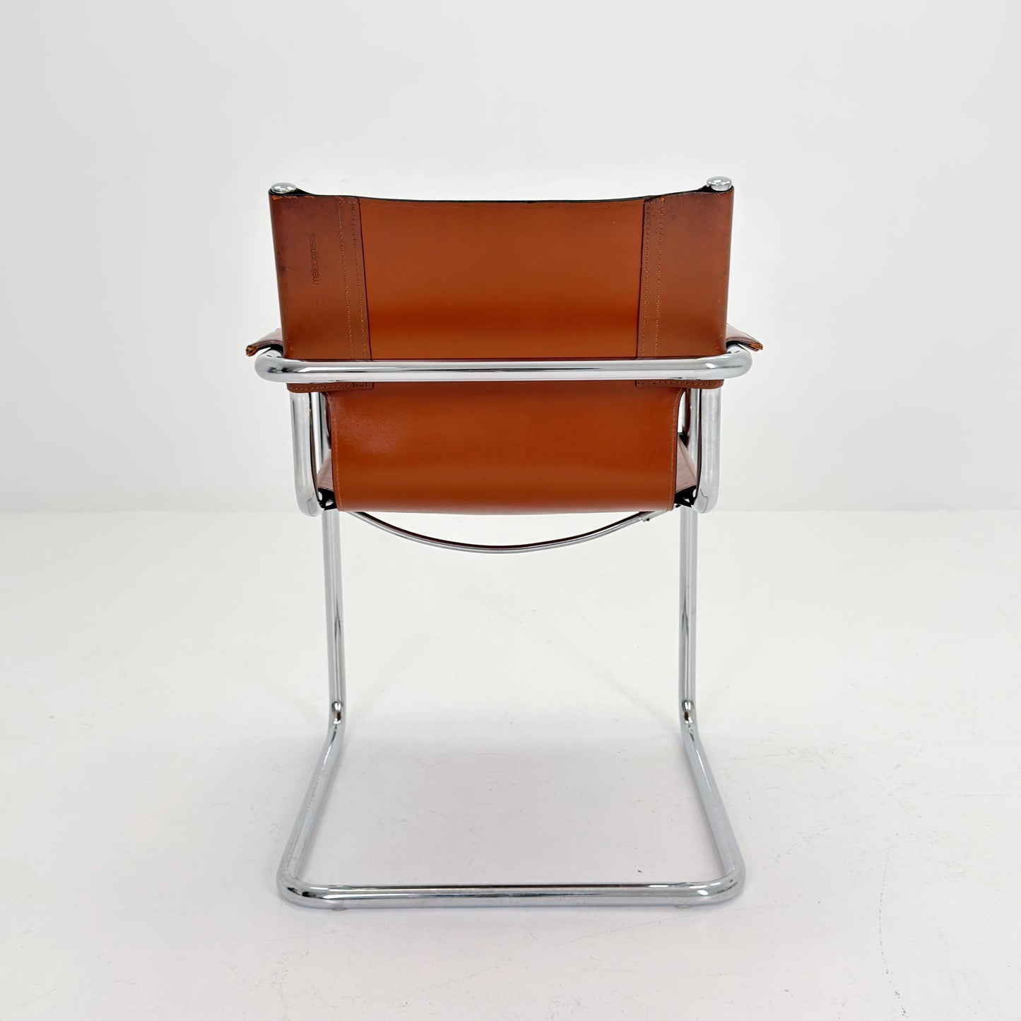 Mid century Matteo Grassi MG5 Dark Cognac Leather Bauhaus Chair, 1980s Italy — Mart Stam & Marcel Breuer