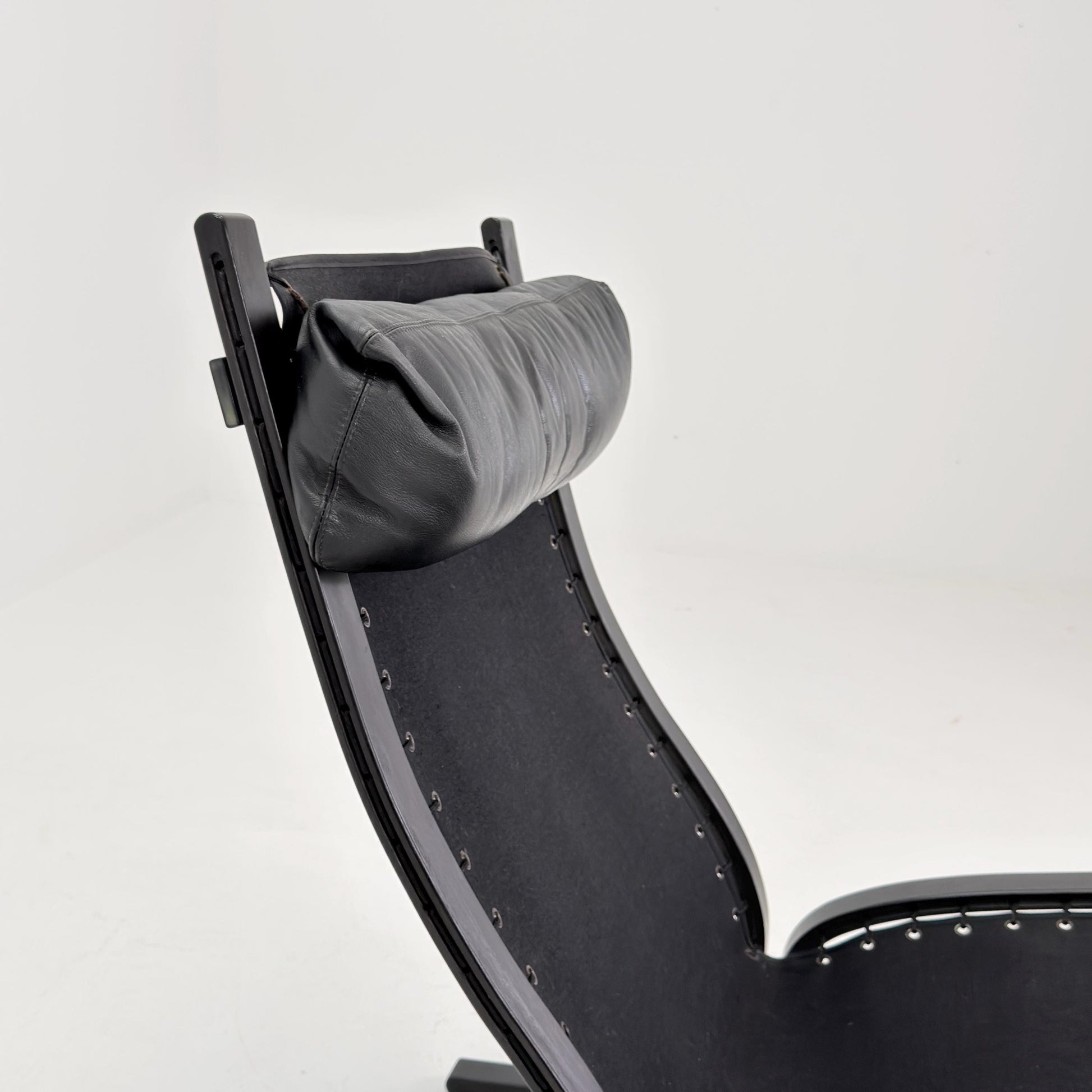 Mid century armchair “Siesta” high back black edition by Ingmar Relling, Westnofa Furniture, Norway. 1960s