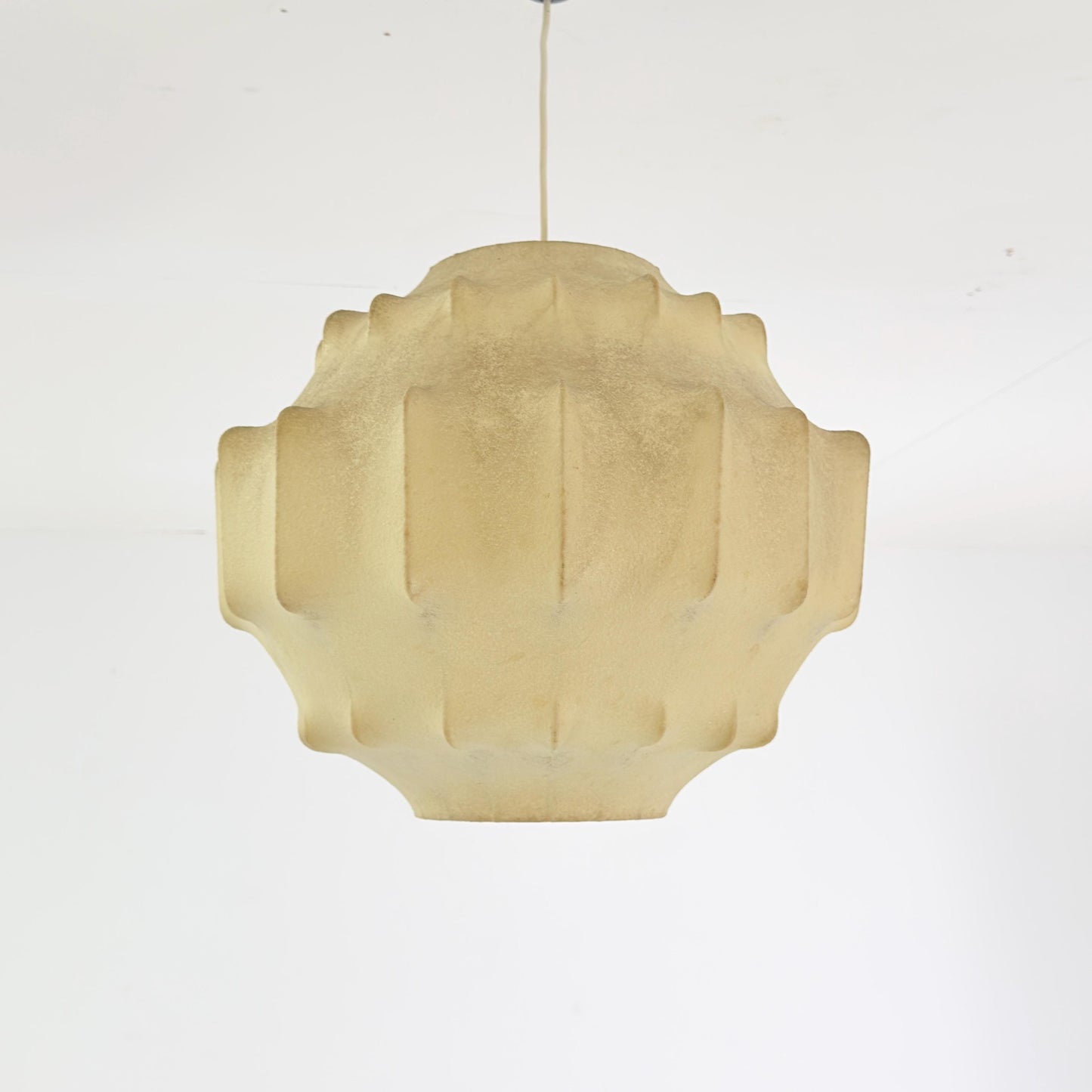 Mid-Century Modern Cocoon Pendant Light, rare Shape by Achille Castiglioni – 1960s Italy