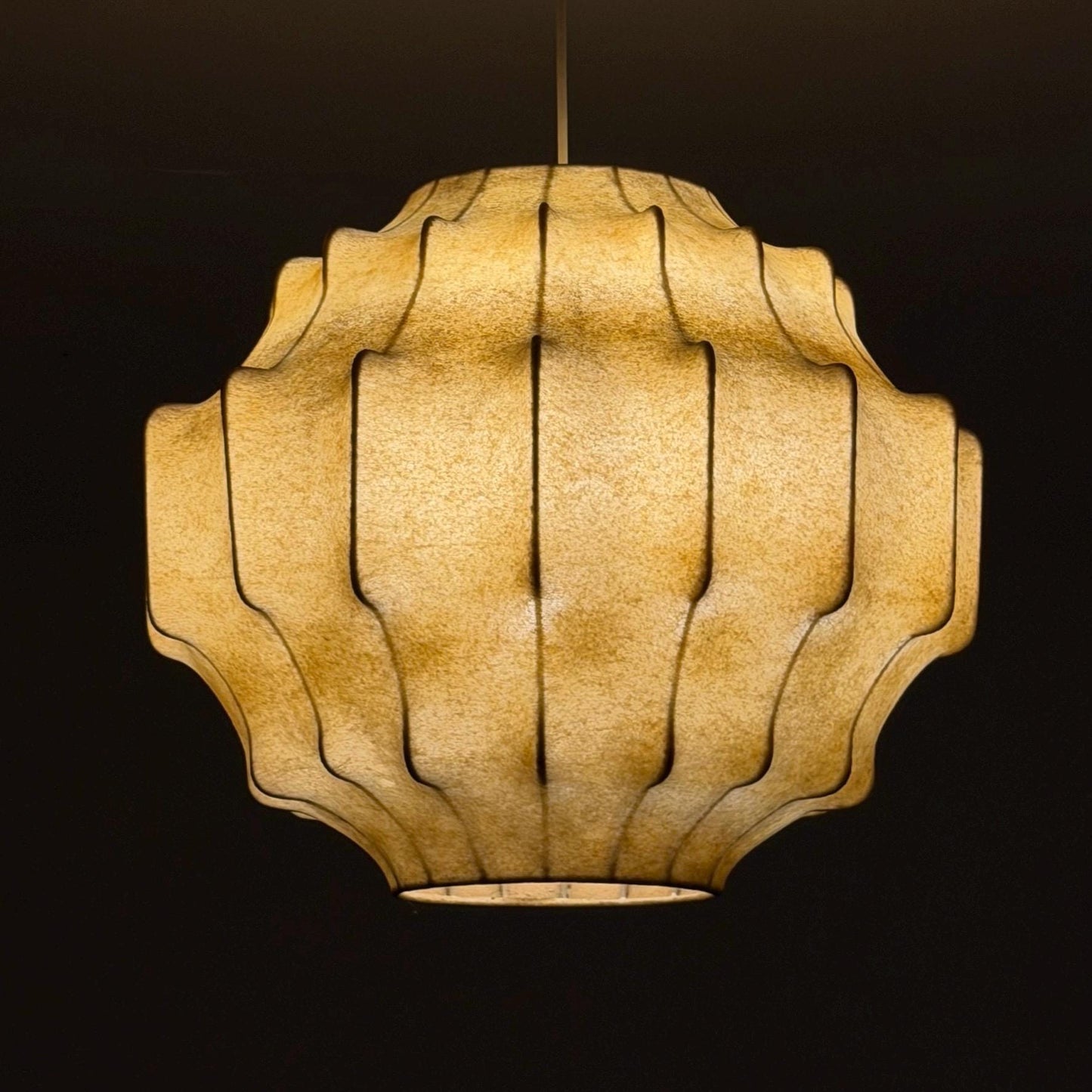 Mid-Century Modern Cocoon Pendant Light, rare Shape by Achille Castiglioni – 1960s Italy