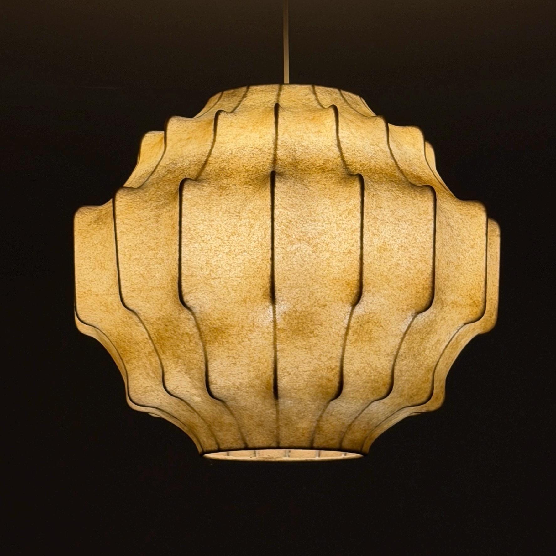 Mid-Century Modern Cocoon Pendant Light, rare Shape by Achille Castiglioni – 1960s Italy