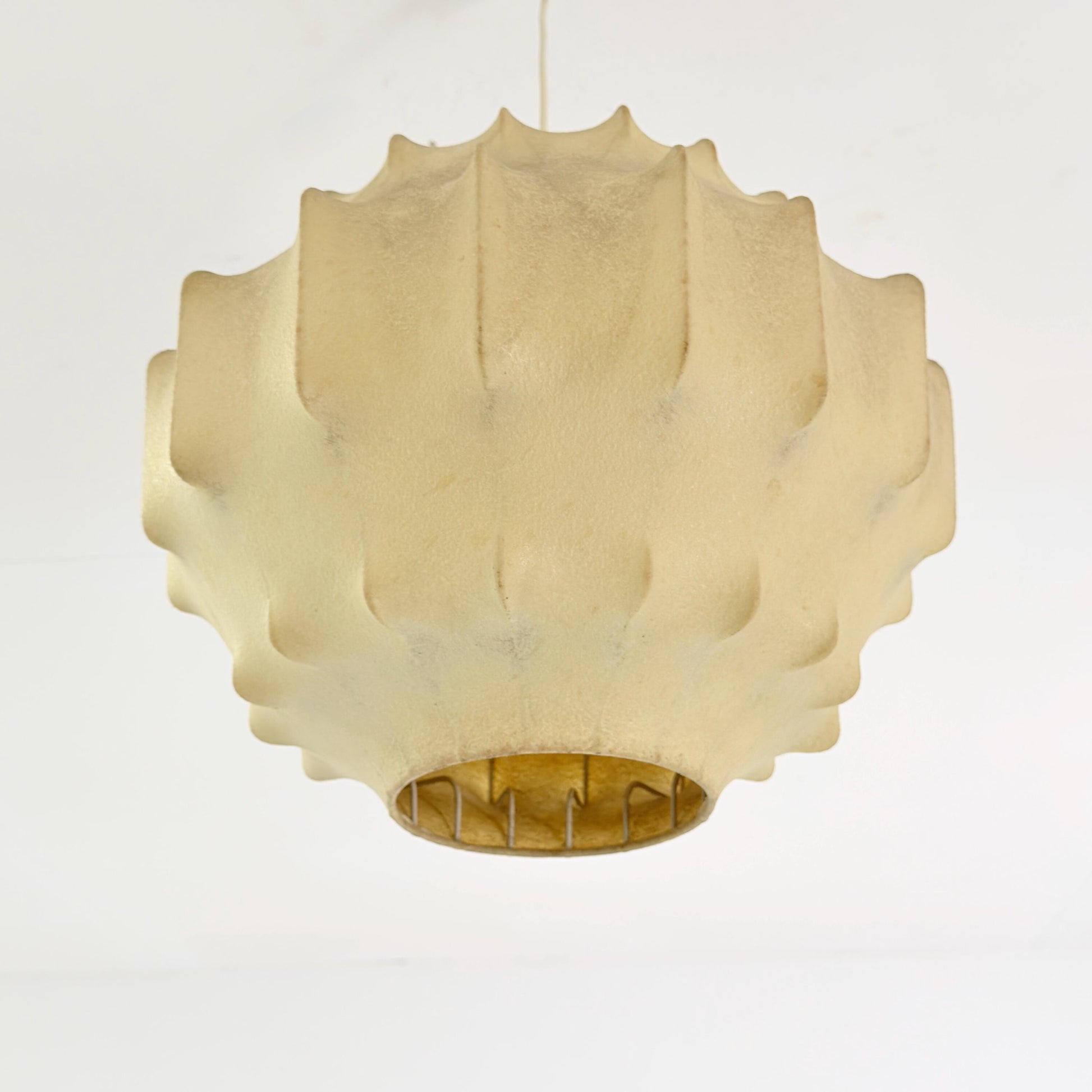 Mid-Century Modern Cocoon Pendant Light, rare Shape by Achille Castiglioni – 1960s Italy