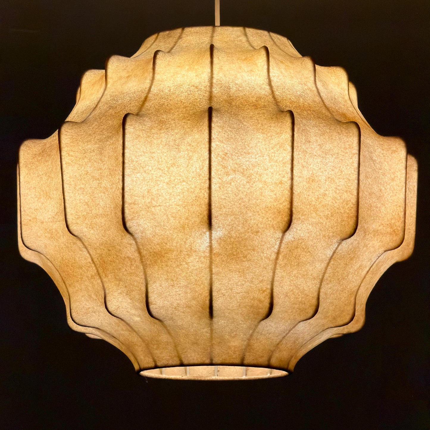 Mid-Century Modern Cocoon Pendant Light, rare Shape by Achille Castiglioni – 1960s Italy