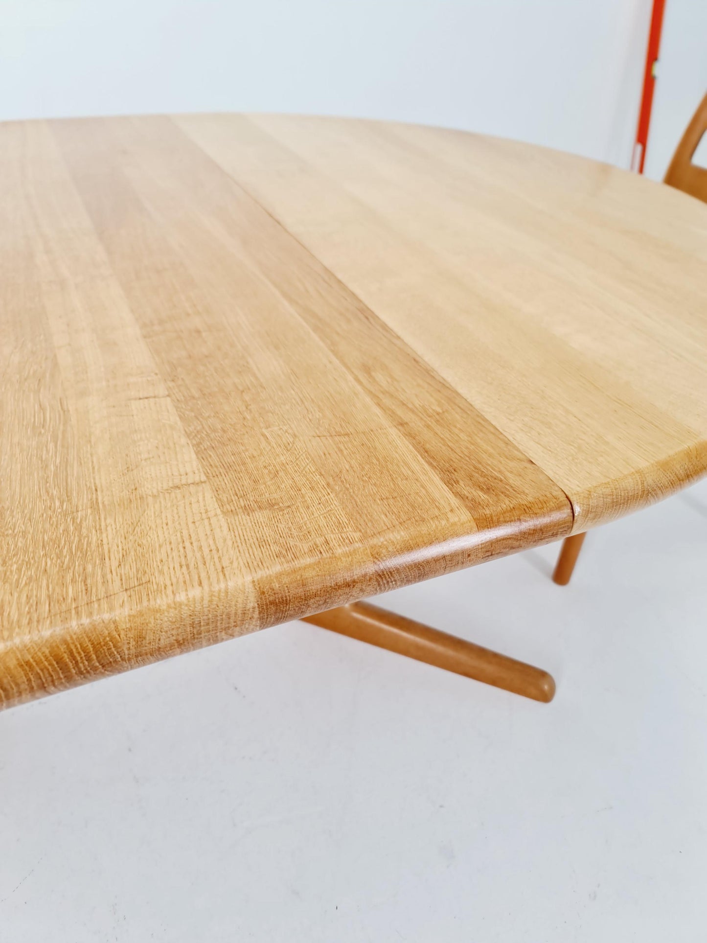 Mid century extendable Danish Modern Solid Oak dining table by Niels Möller , 1970s
