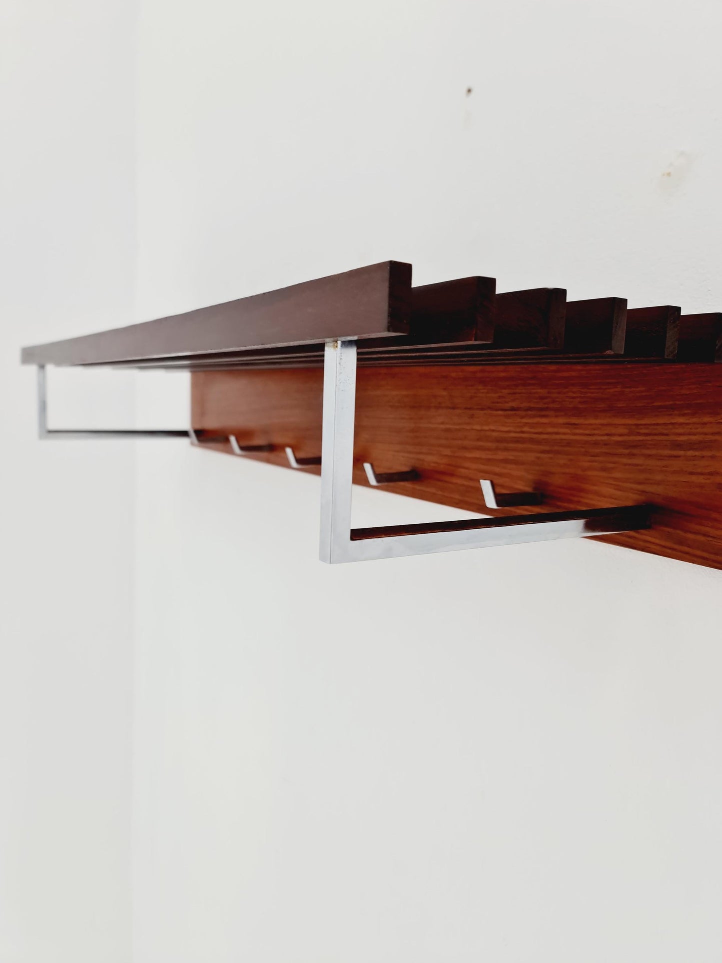 Mid century German Wardarobe , teak wall coat rack 1960s